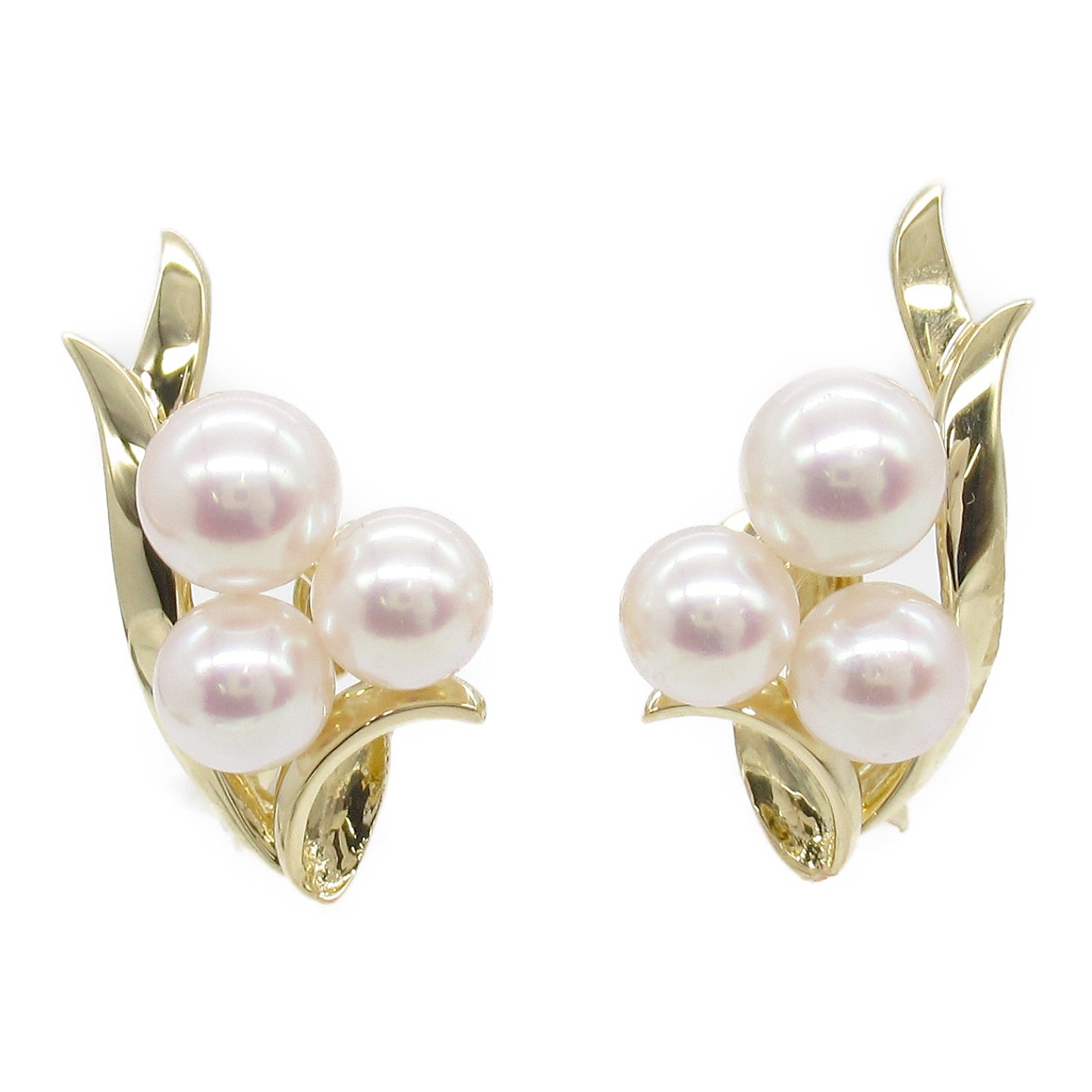 Tasaki Pearl K18 Yellow Gold Earrings