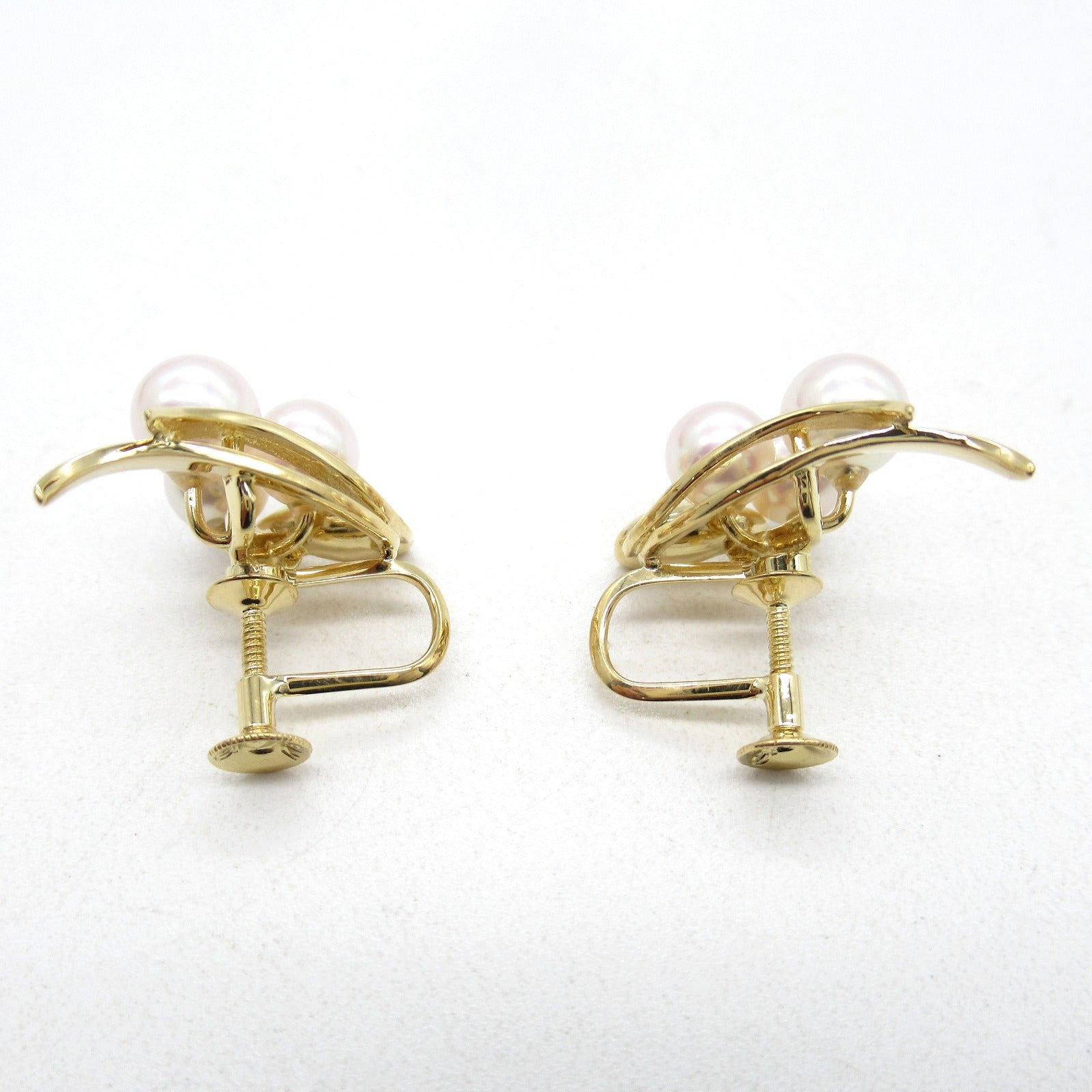 Tasaki Pearl K18 Yellow Gold Earrings