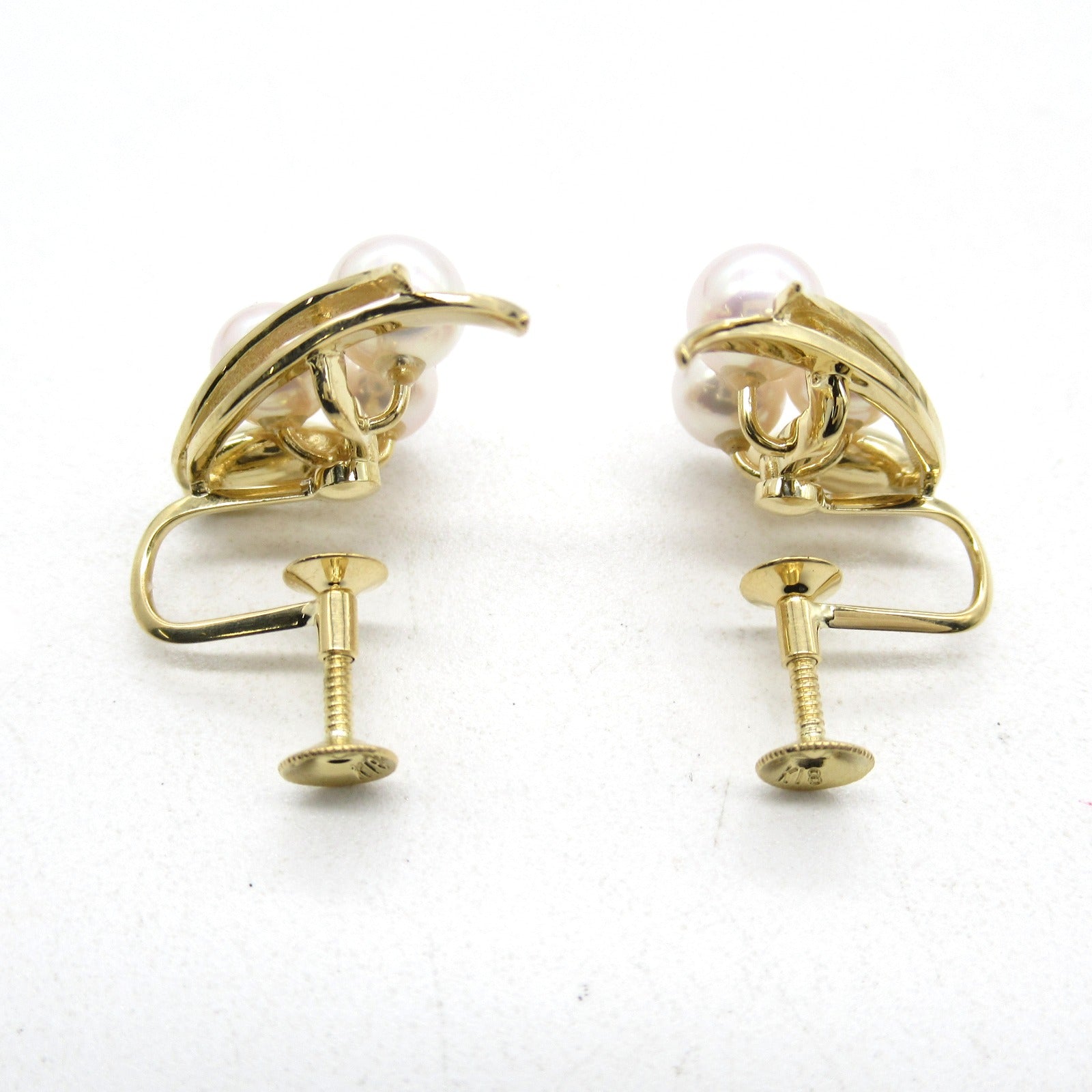 Tasaki Pearl K18 Yellow Gold Earrings