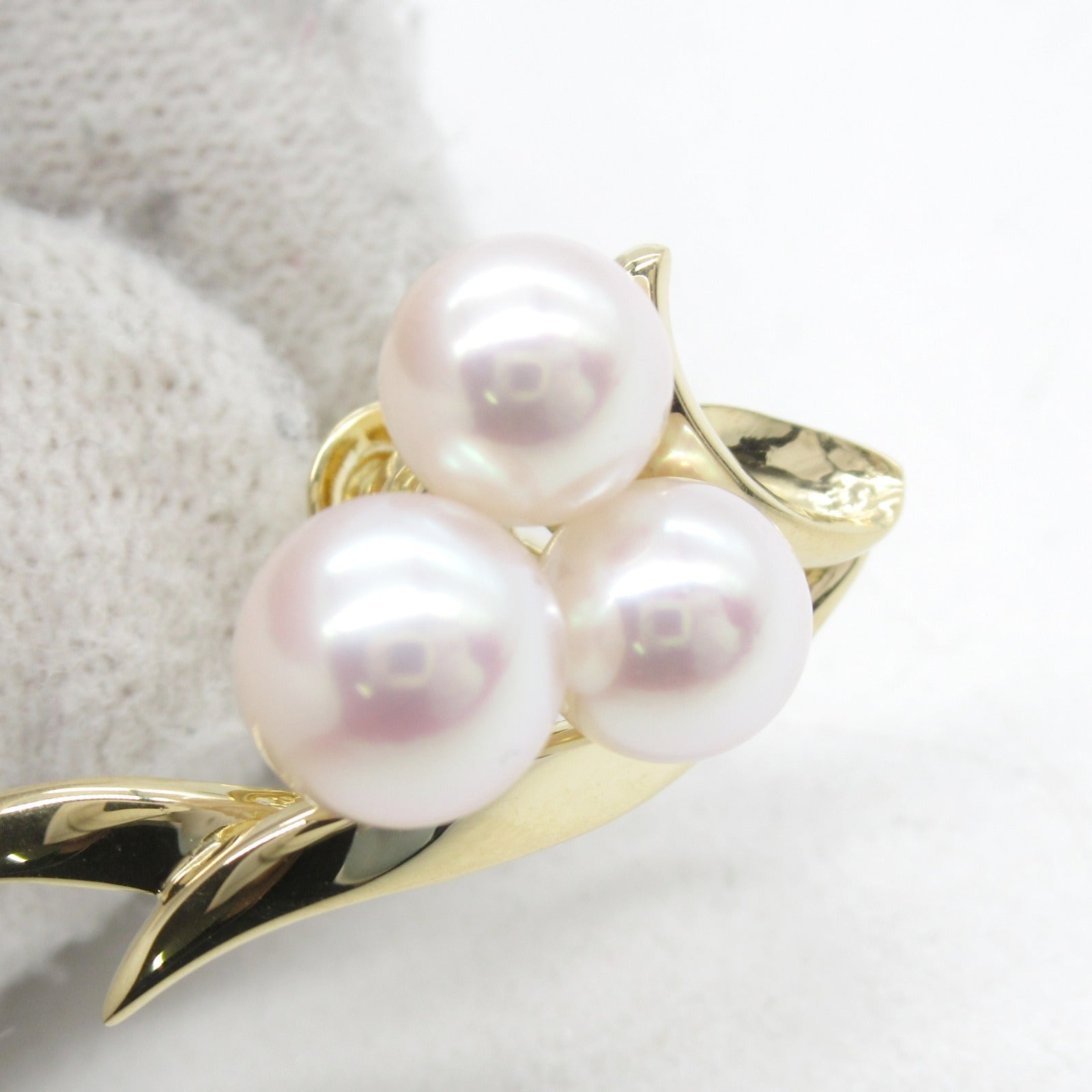 Tasaki Pearl K18 Yellow Gold Earrings