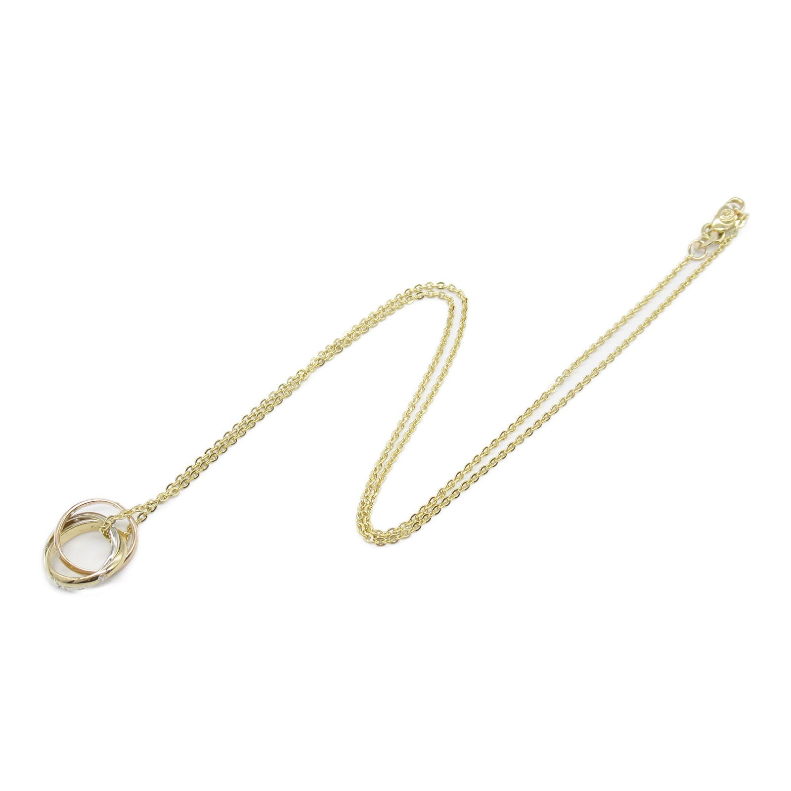 Cartier Trinity 15P Diamond Necklace K18 Gold