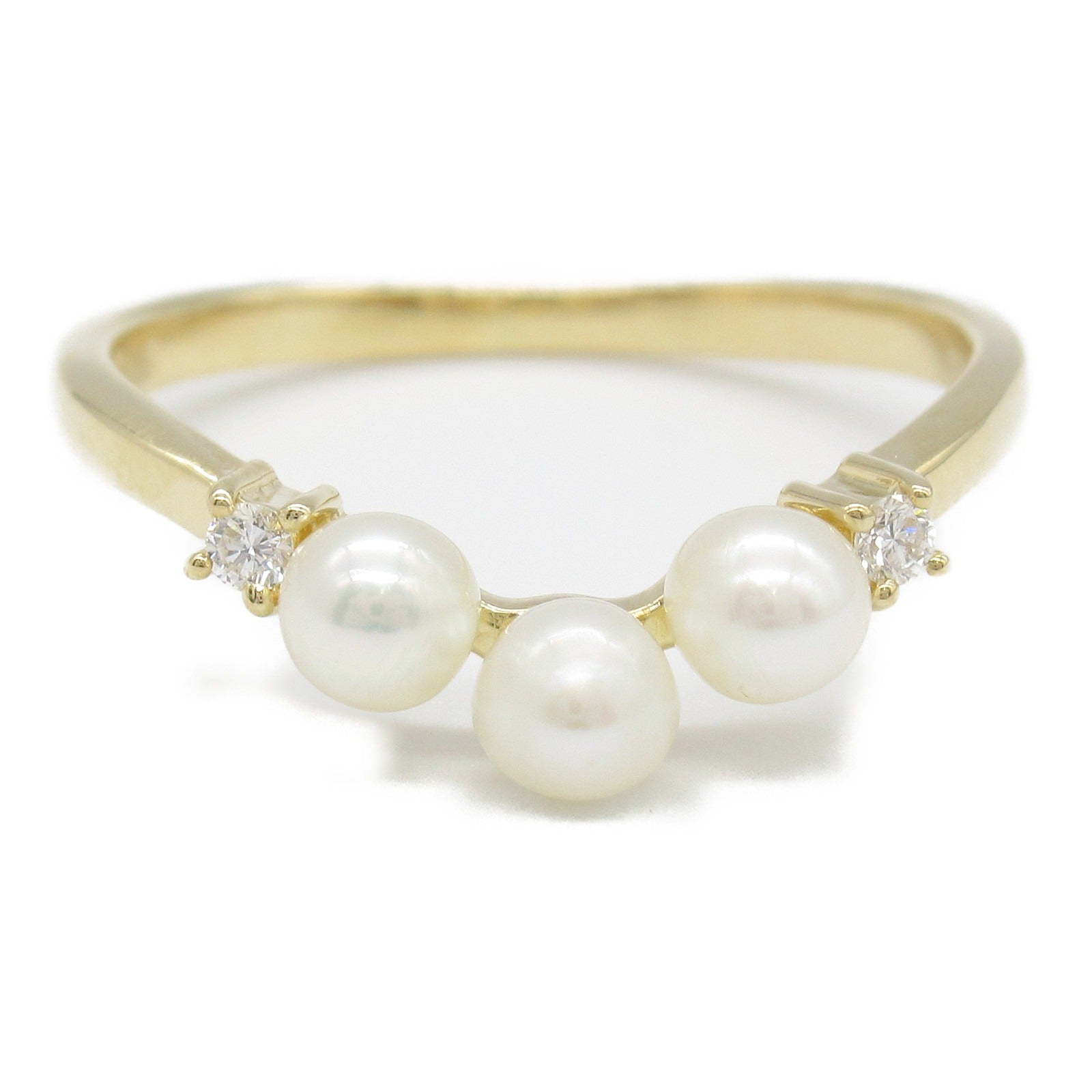 Tasaki K18 Gold Baby Pearl Diamond Ring