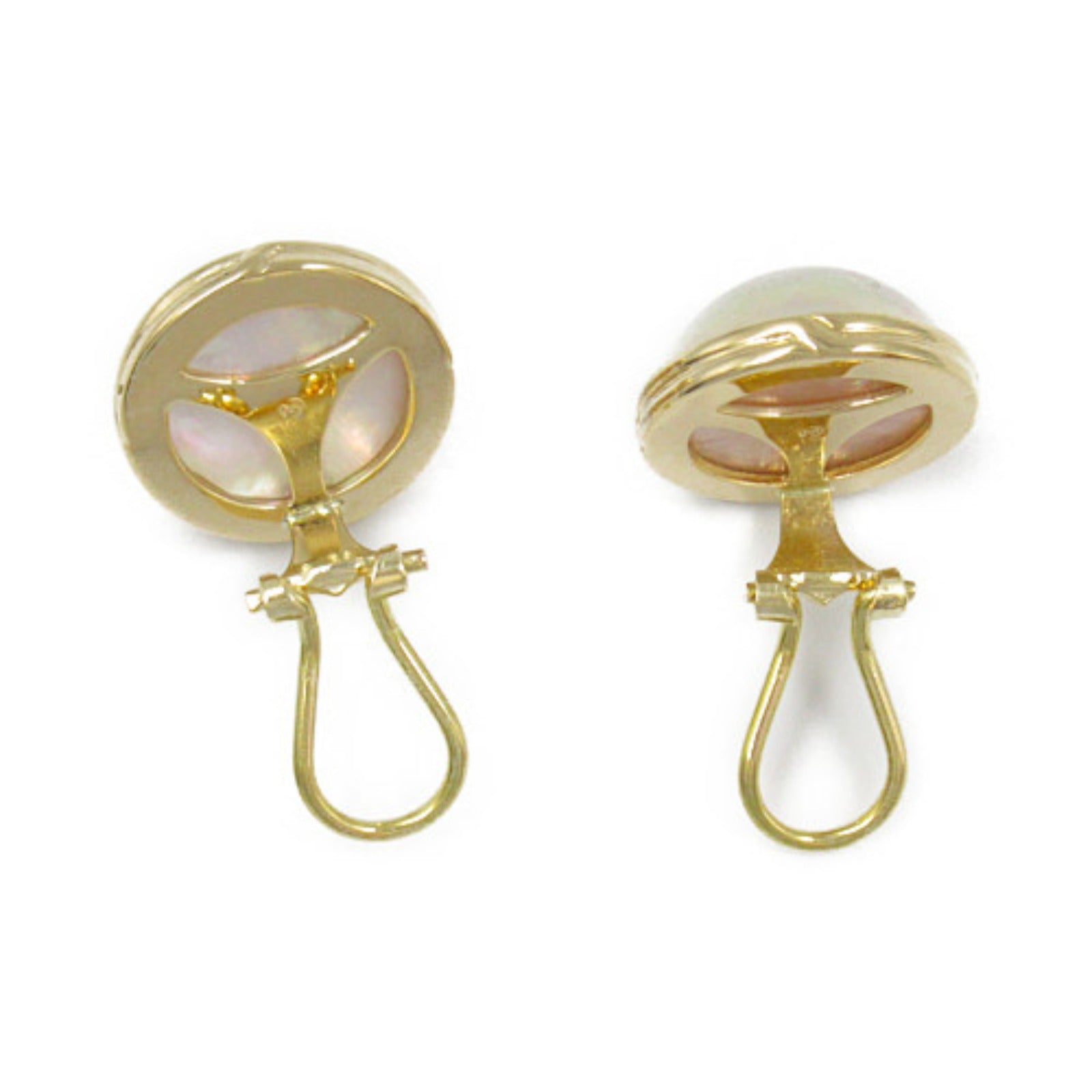 Tasaki Mabe Pearl Earrings K18 Yellow Gold