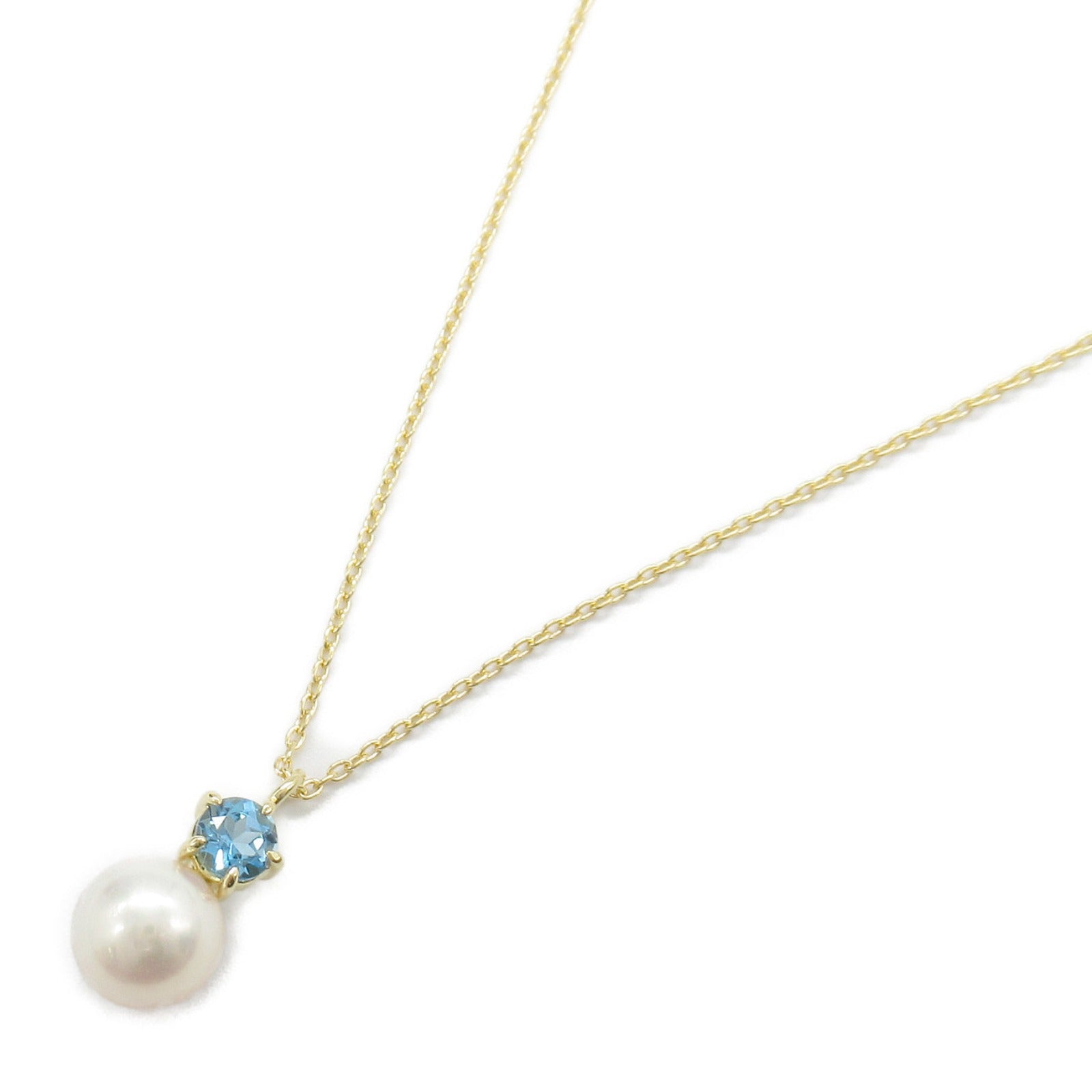 Tasaki Pearl Topaz Necklace K18 Yellow Gold