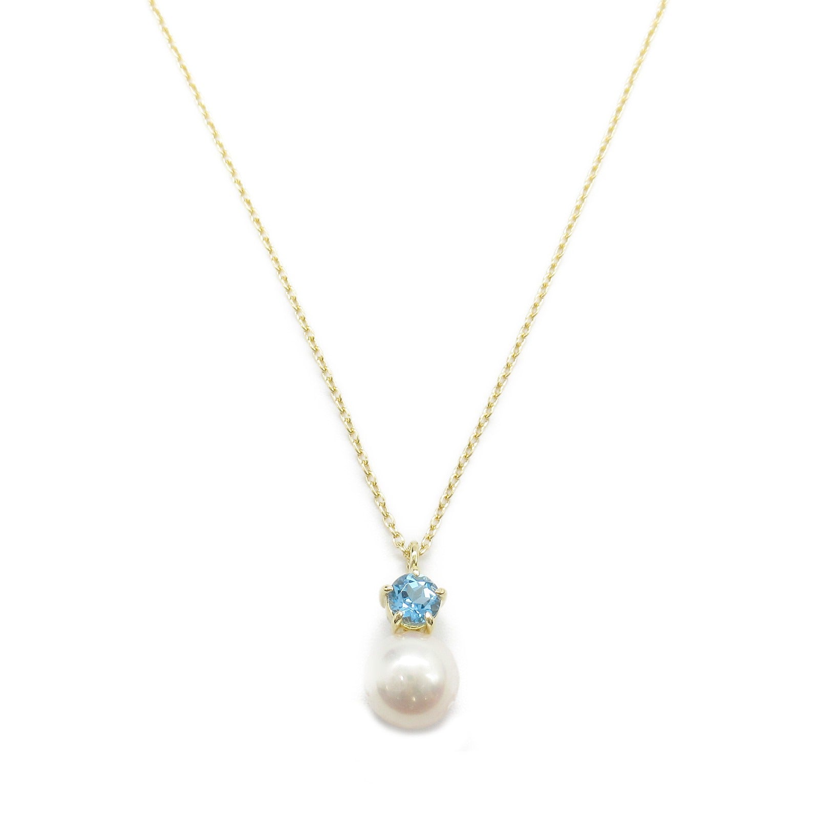 Tasaki Pearl Topaz Necklace K18 Yellow Gold