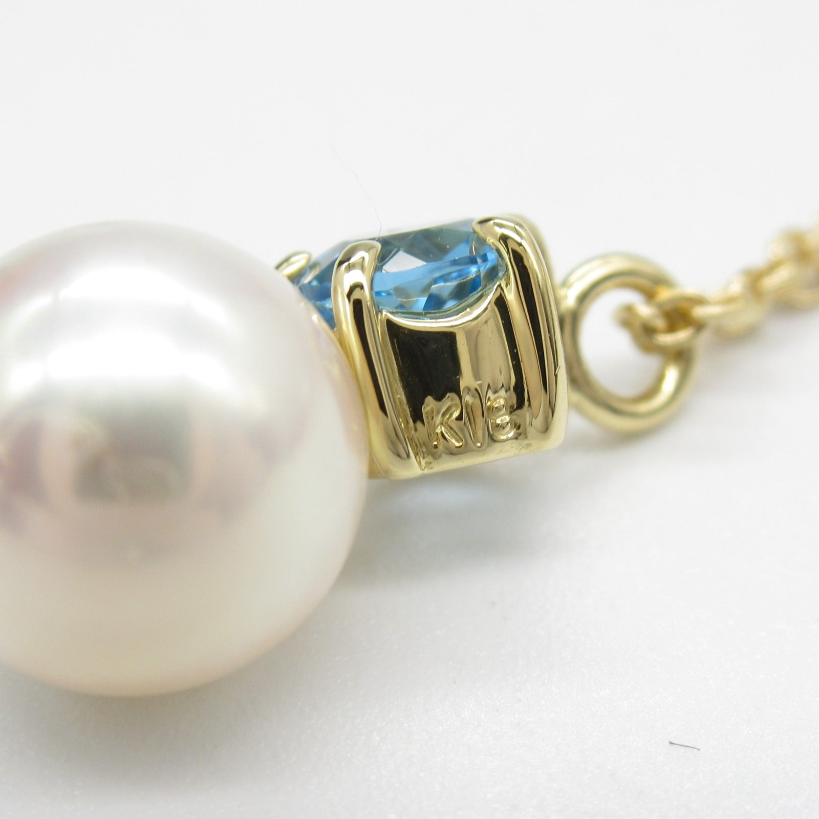 Tasaki Pearl Topaz Necklace K18 Yellow Gold