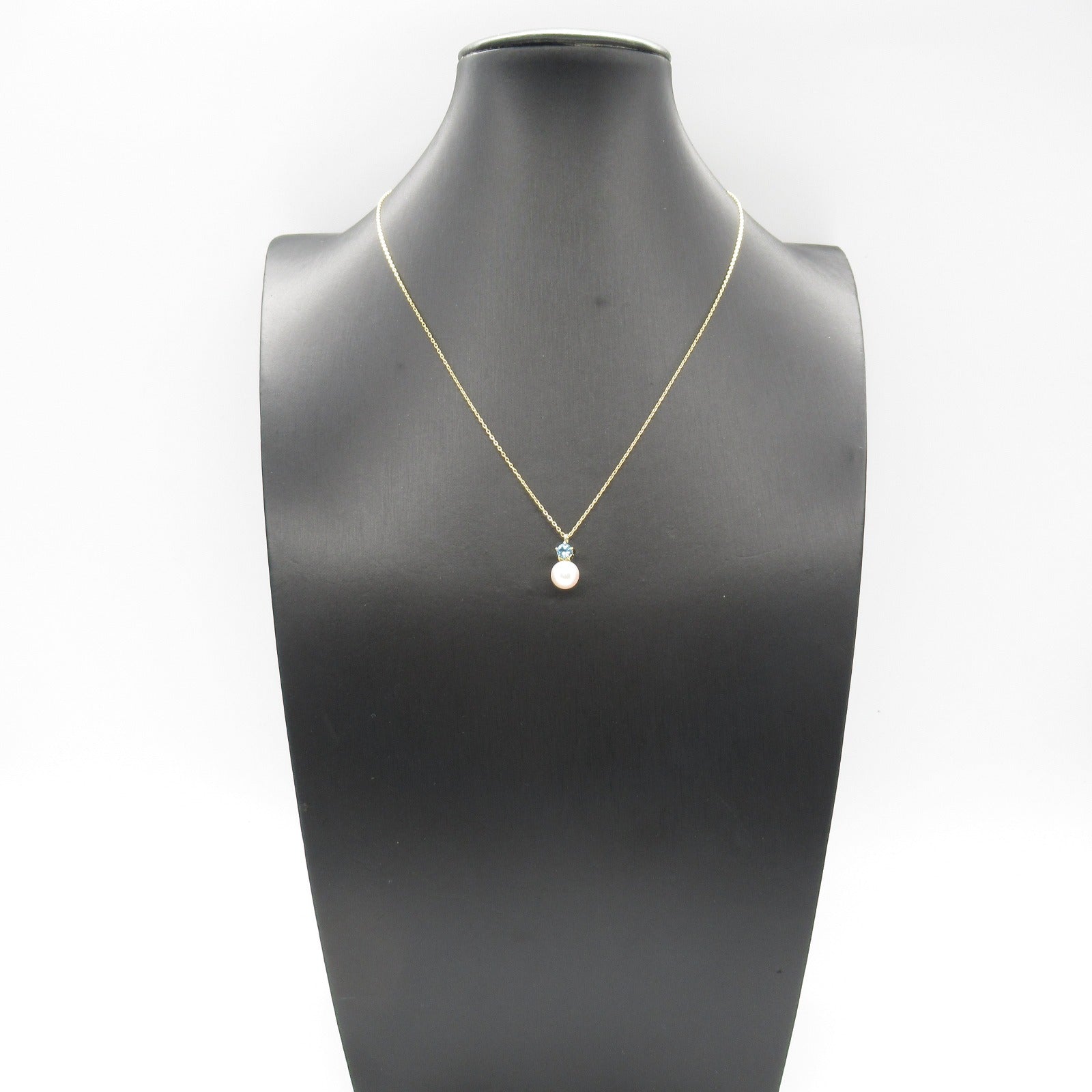 Tasaki Pearl Topaz Necklace K18 Yellow Gold