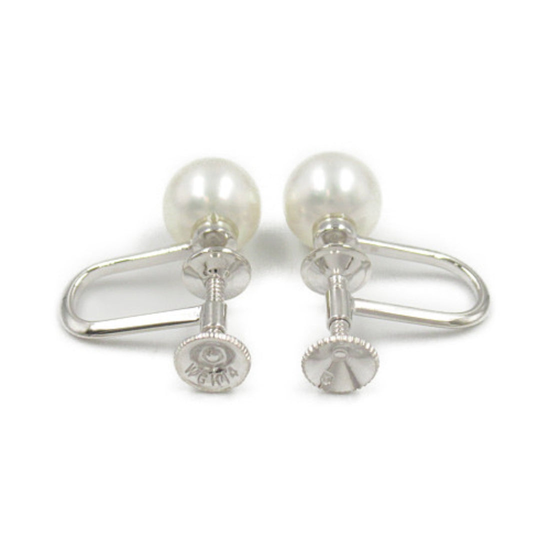 MIKIMOTO Pearl Earrings K18WG K14WG White Gold