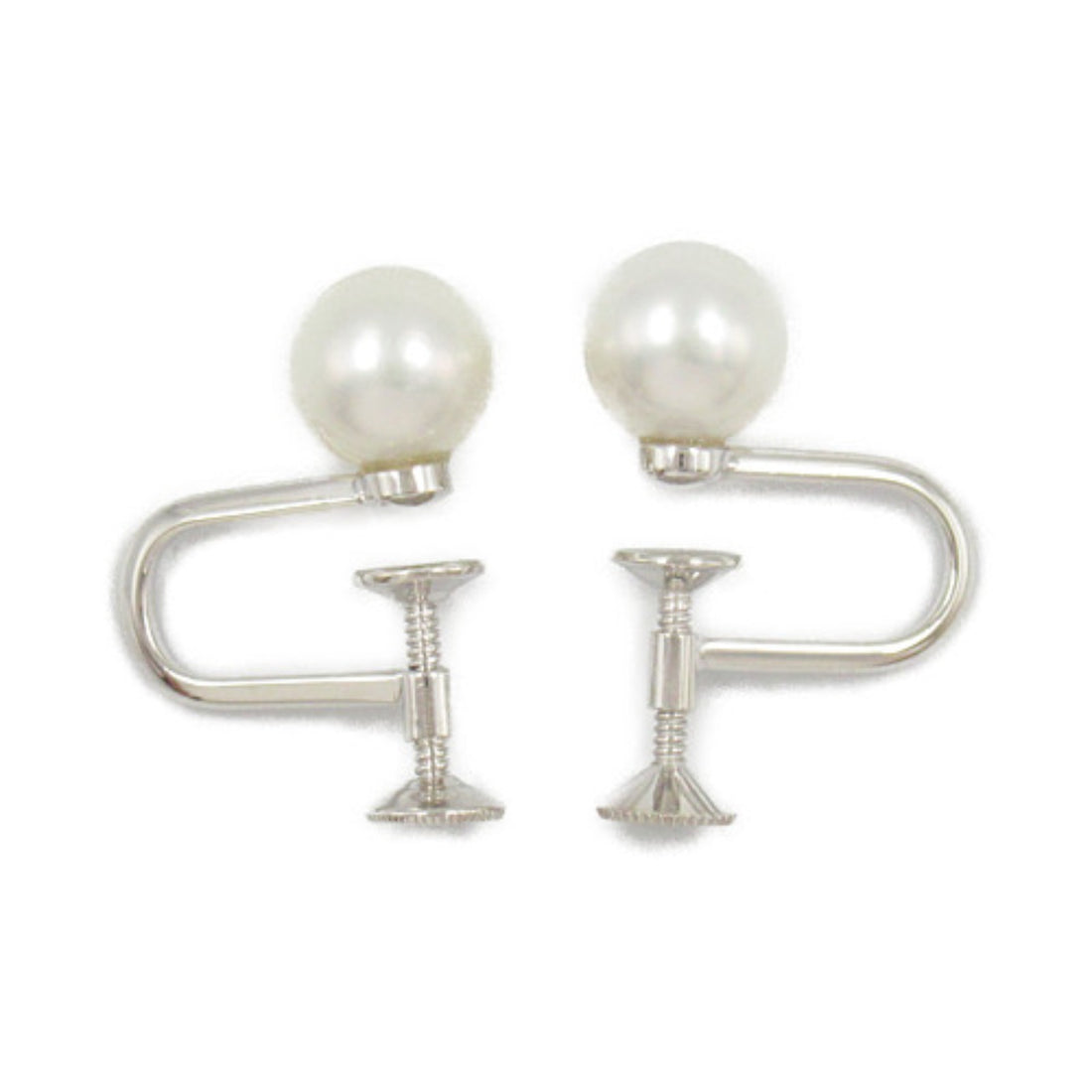 MIKIMOTO Pearl Earrings K18WG K14WG White Gold