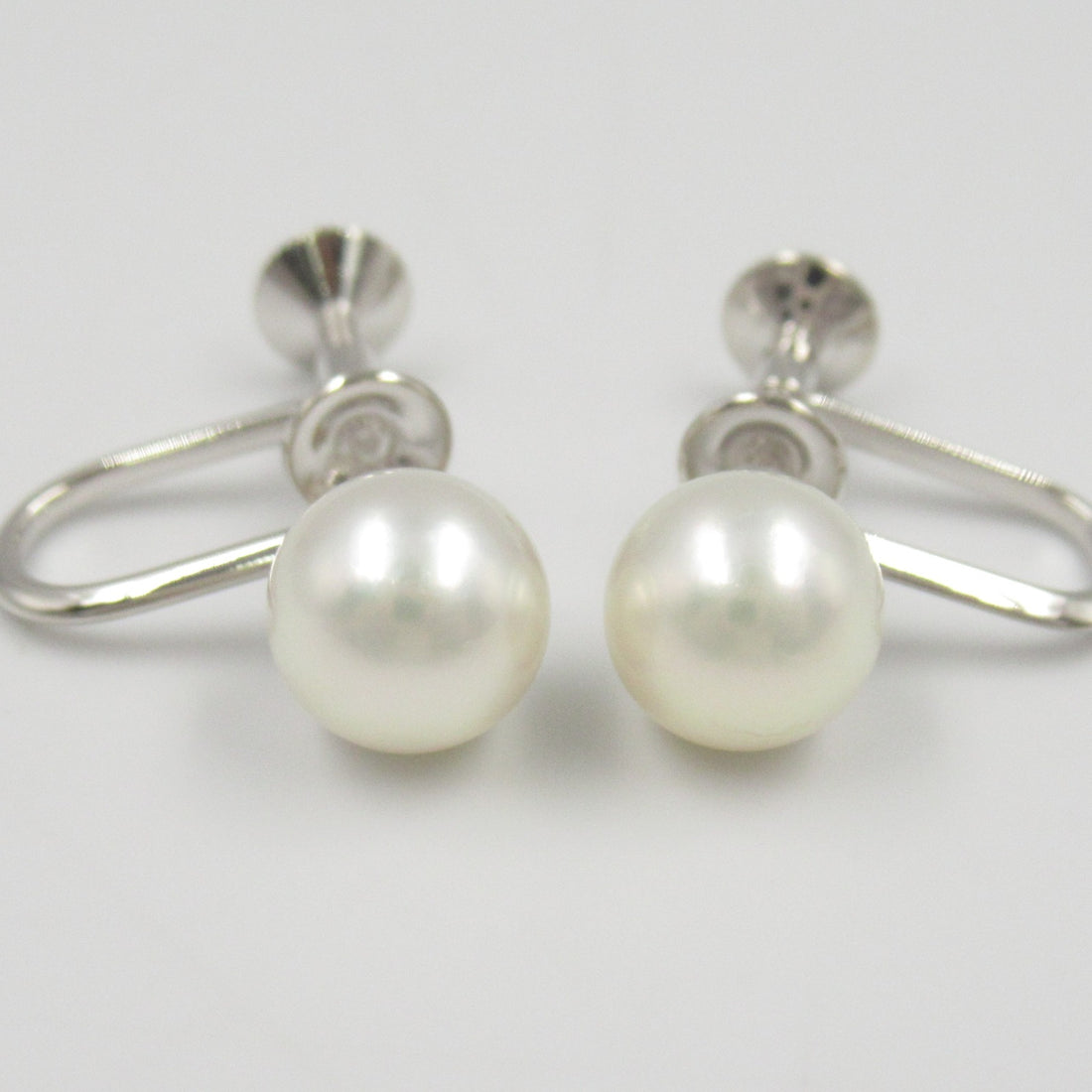 MIKIMOTO Pearl Earrings K18WG K14WG White Gold