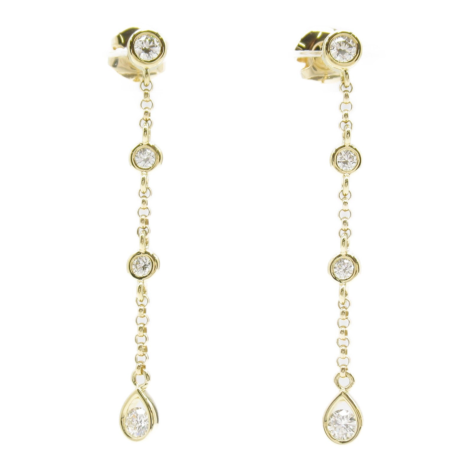 Tasaki K18 Yellow Gold Diamond Earrings