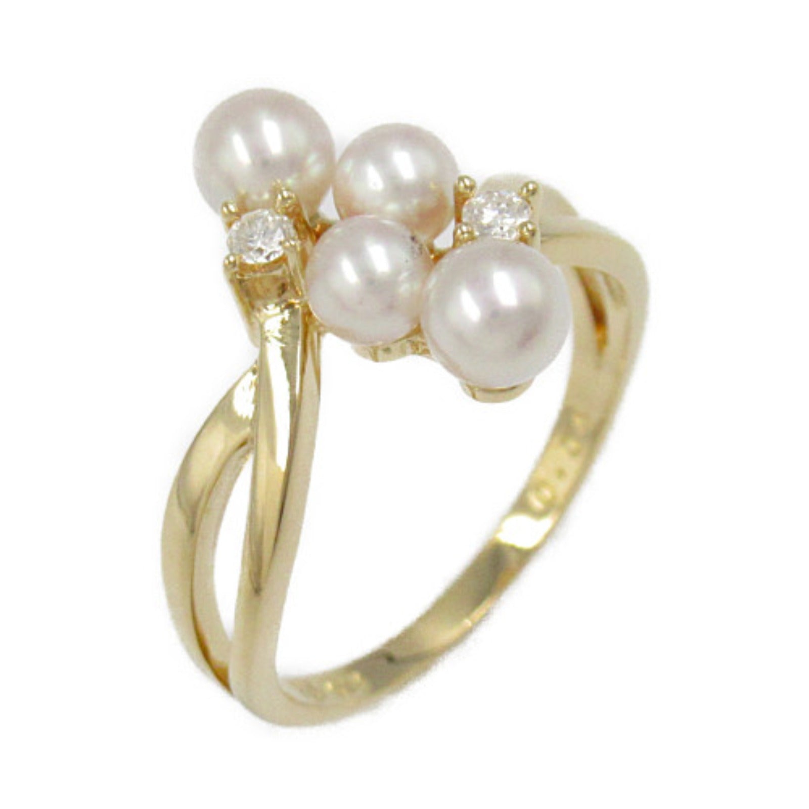 Tasaki K18 Gold Pearl Diamond Ring