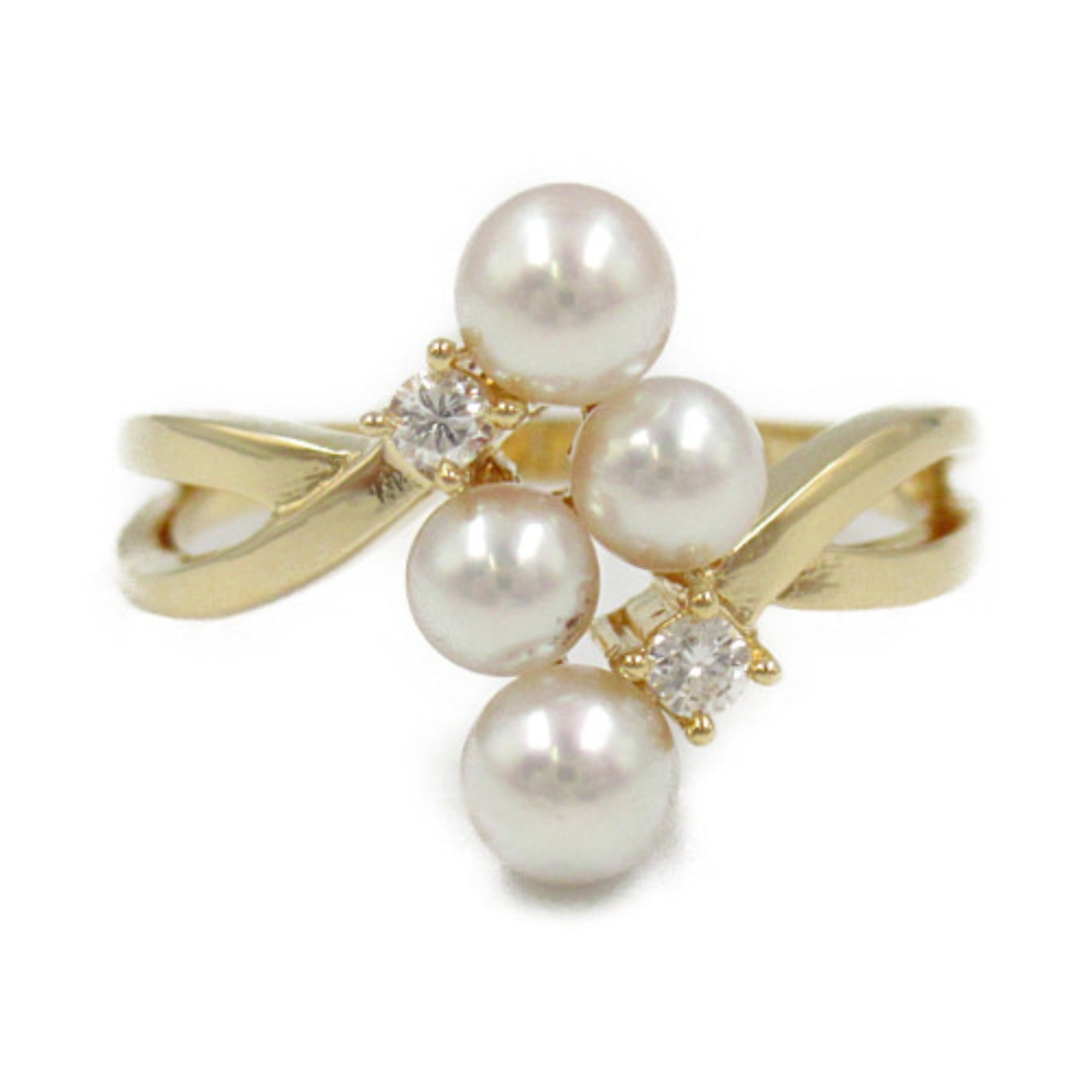 Tasaki K18 Gold Pearl Diamond Ring