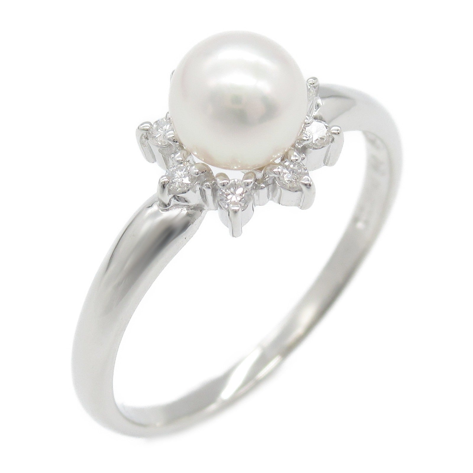 Tasaki Pearl Ring Pt900 Platinum Diamond