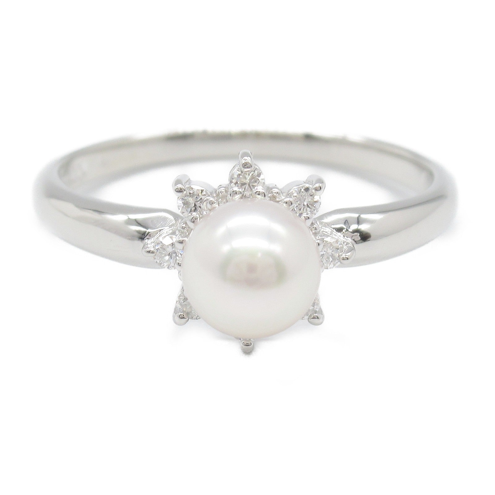 Tasaki Pearl Ring Pt900 Platinum Diamond