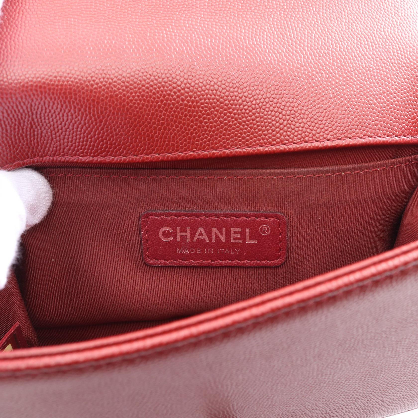 Chanel Boy V-Stitch Caviar Shoulder Bag