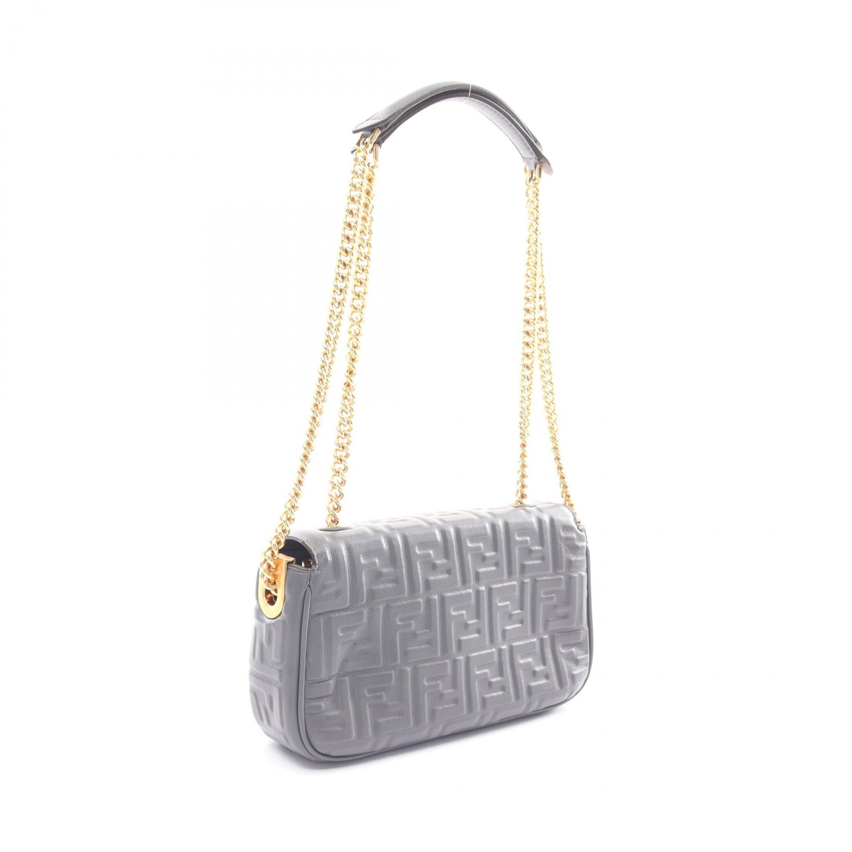 Fendi Mamma Baguette Zucca Leather Shoulder Bag