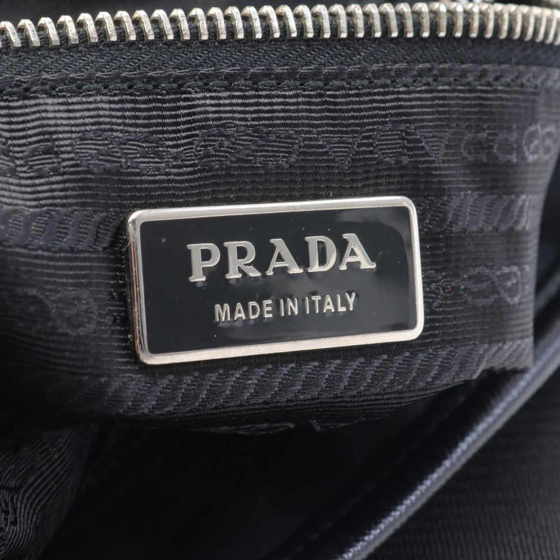 Prada Nylon Leather Shoulder Bag Black