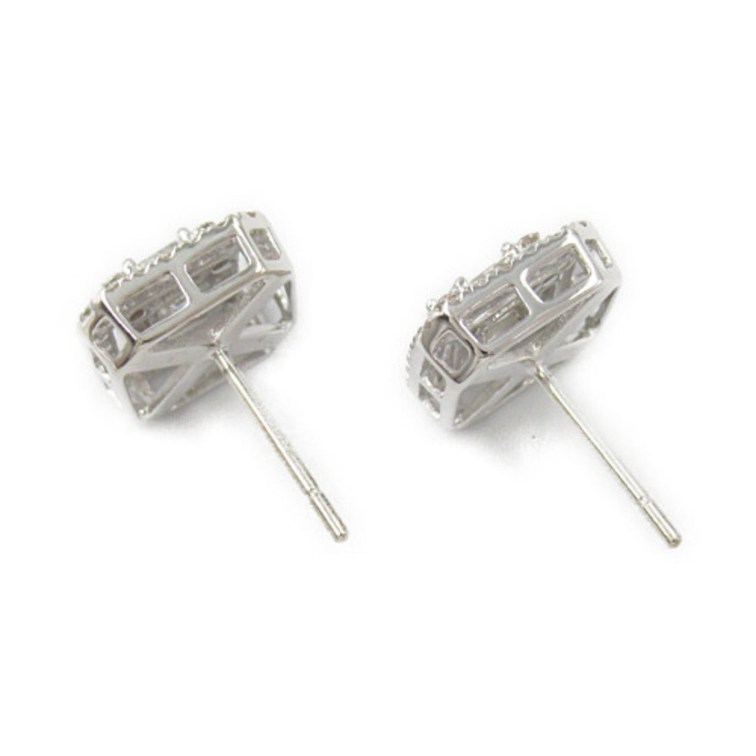 K18WG White Gold Diamond Earrings