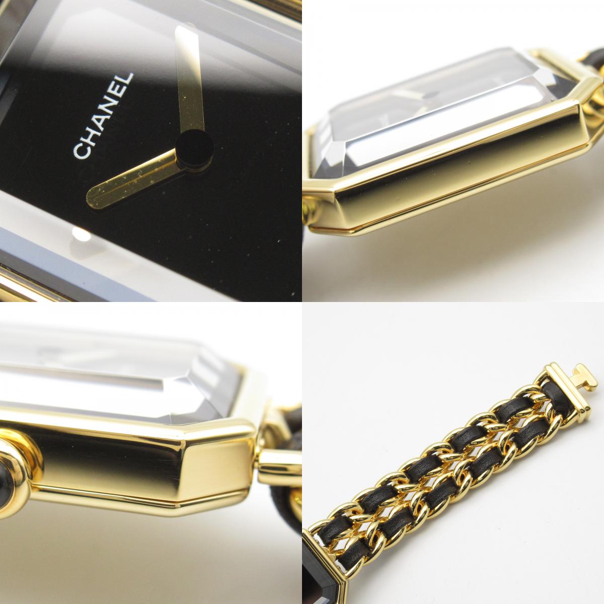 Chanel Premiere M Watch Gold Plated Leather