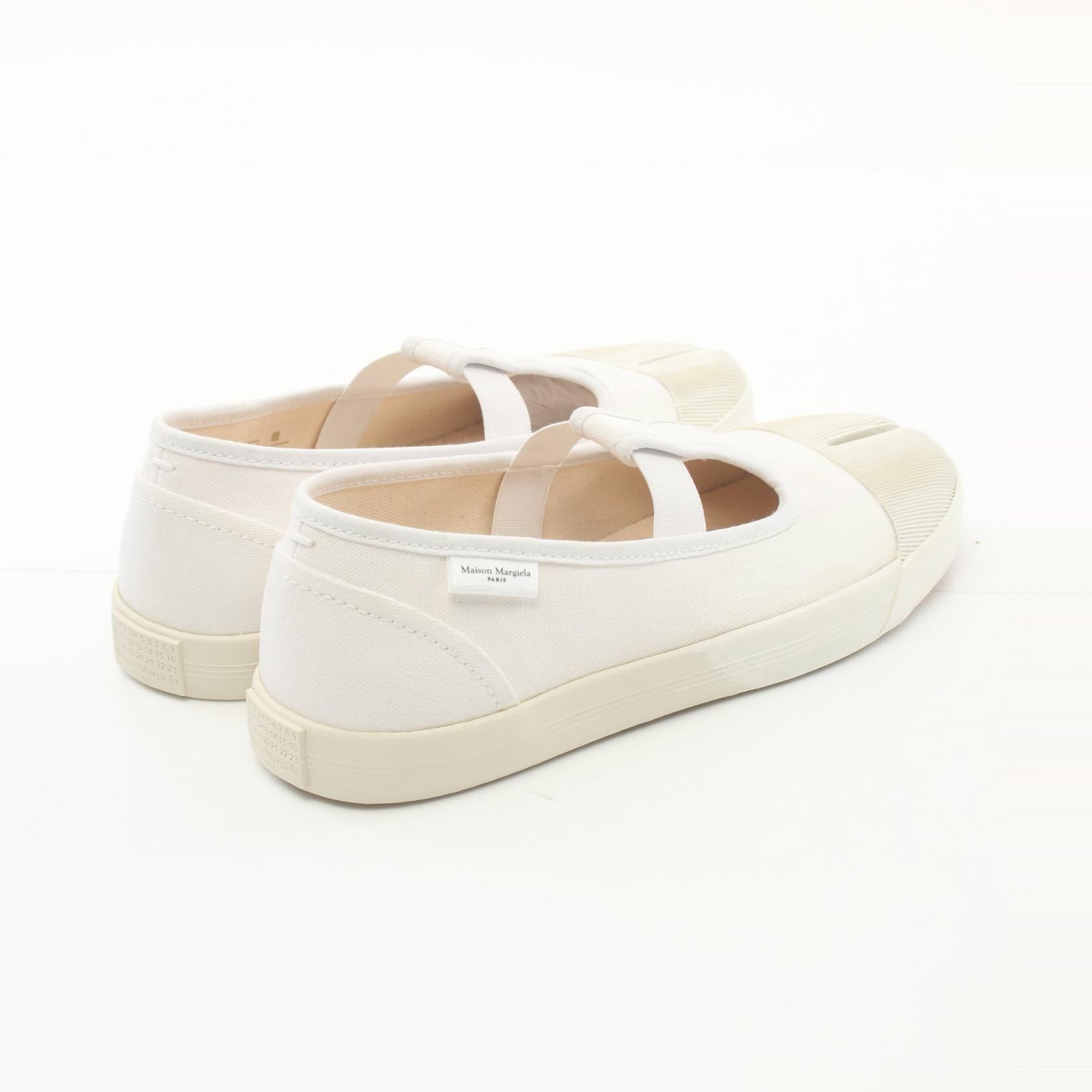 Maison Margiela Canvas Leather Tabi Mary Jane Slip-On Shoes