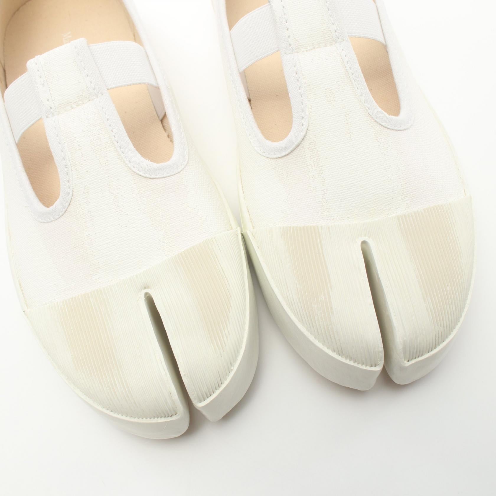 Maison Margiela Canvas Rubber Tabi Mary Jane Slip-On Shoes