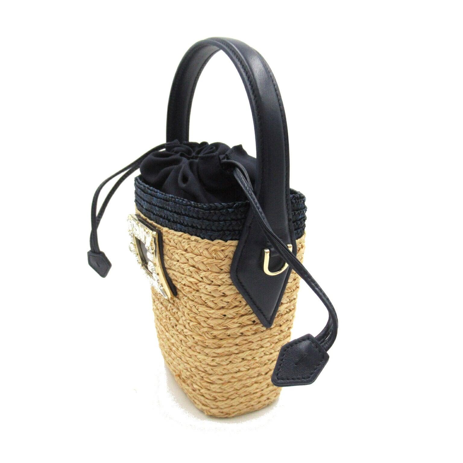 Roger Vivier Leather Raffia 2way Shoulder Bag