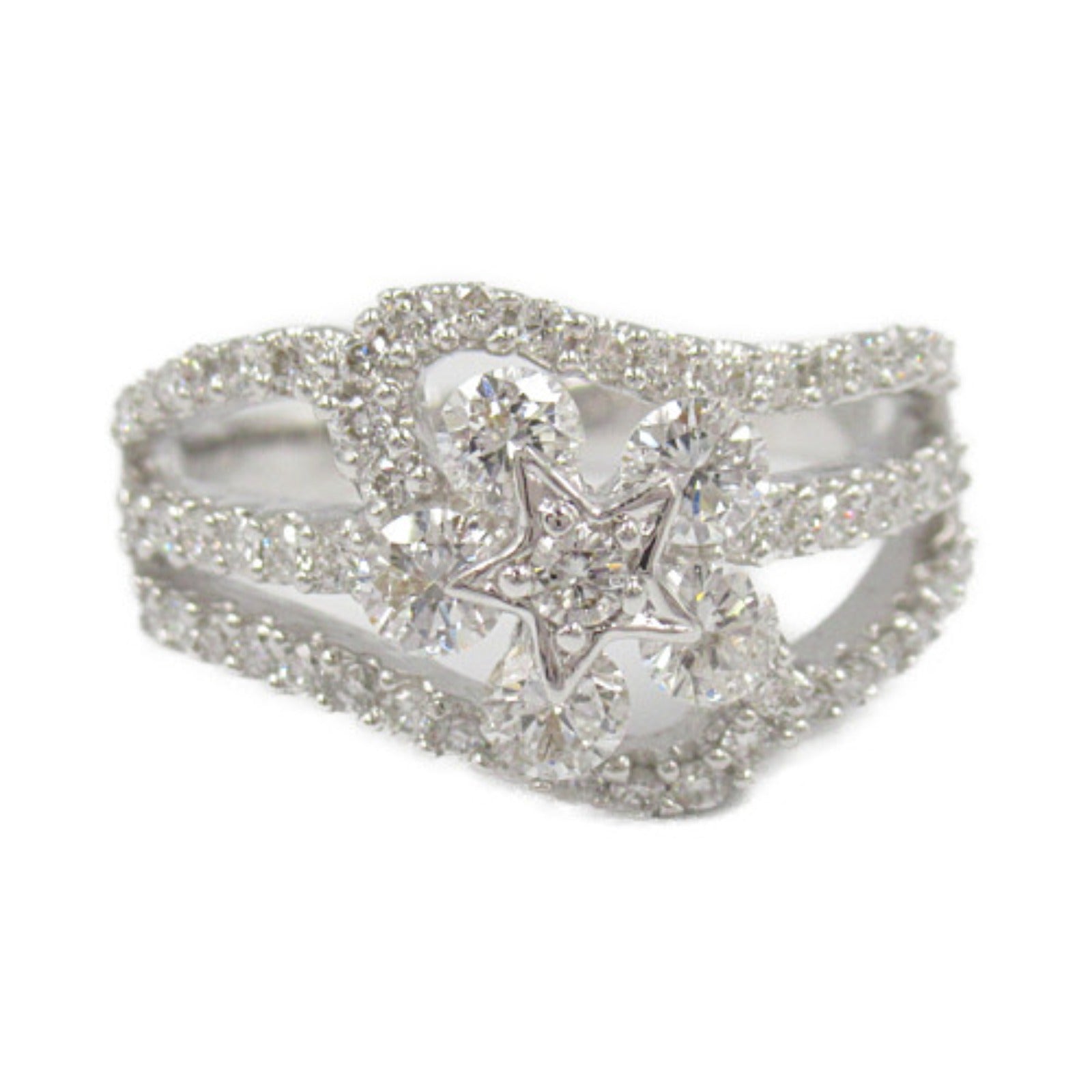 K18WG White Gold Diamond Ring Jewelry