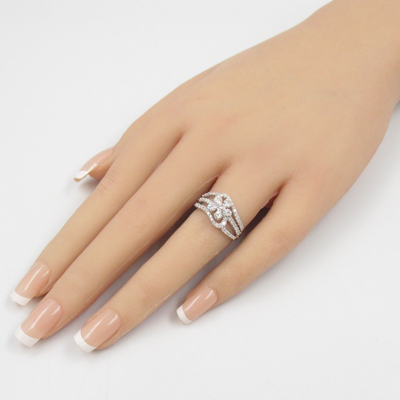 K18WG White Gold Diamond Ring Jewelry