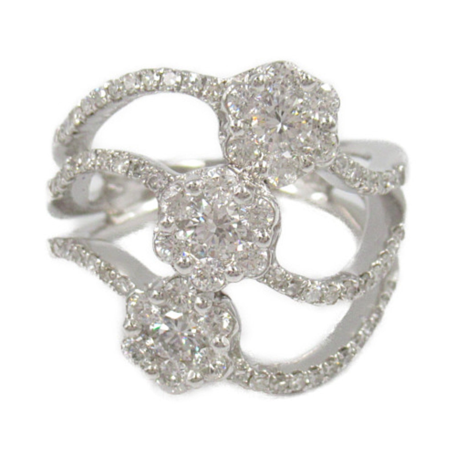 K18WG White Gold Diamond Ring Jewelry