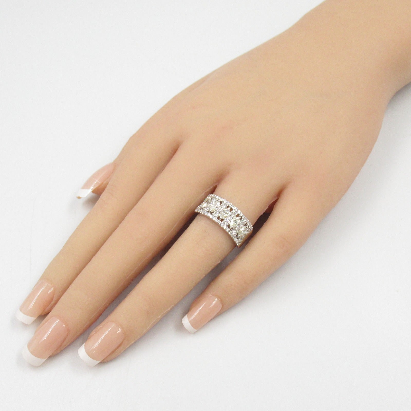 K18WG White Gold Diamond Ring Jewelry