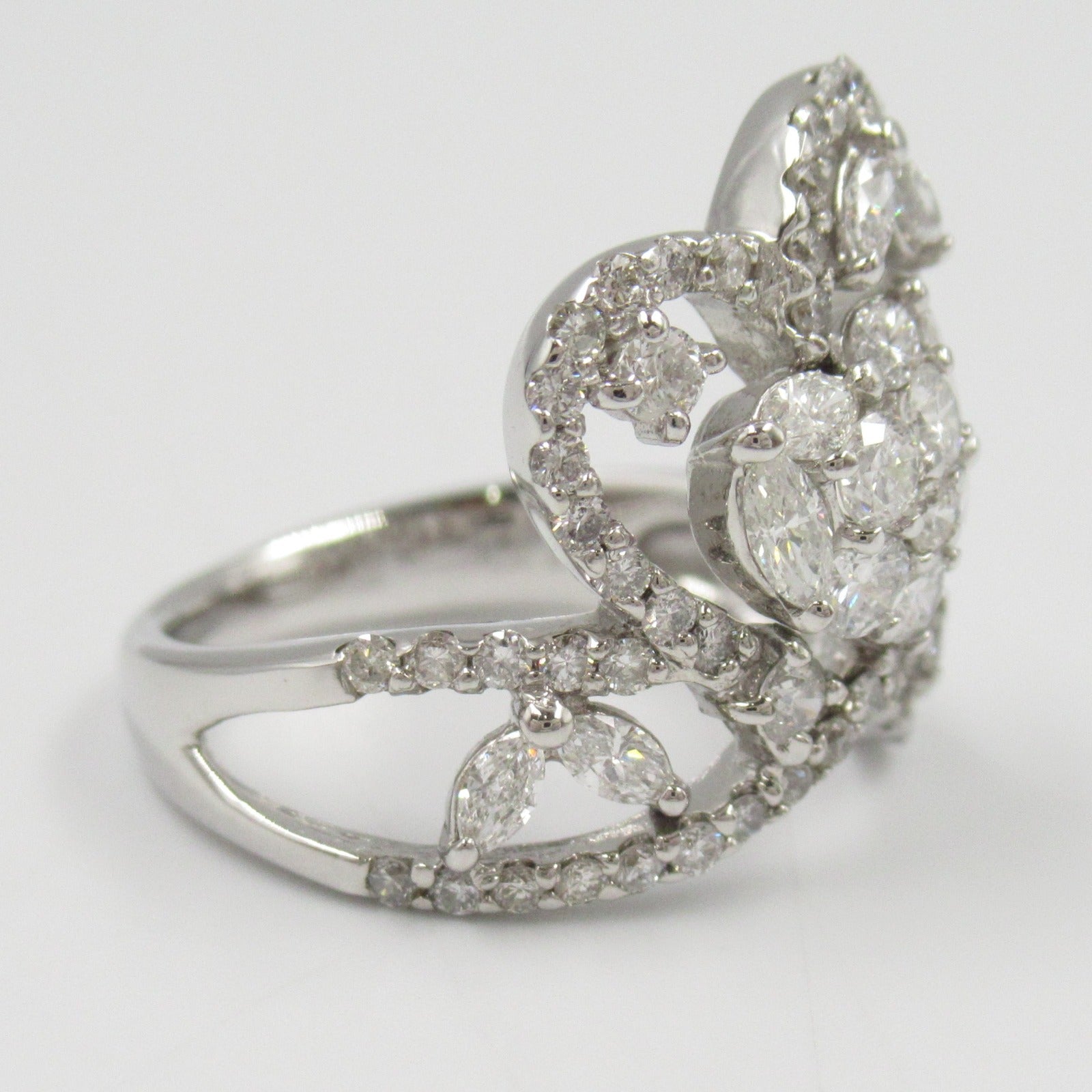 K18WG White Gold Diamond Ring