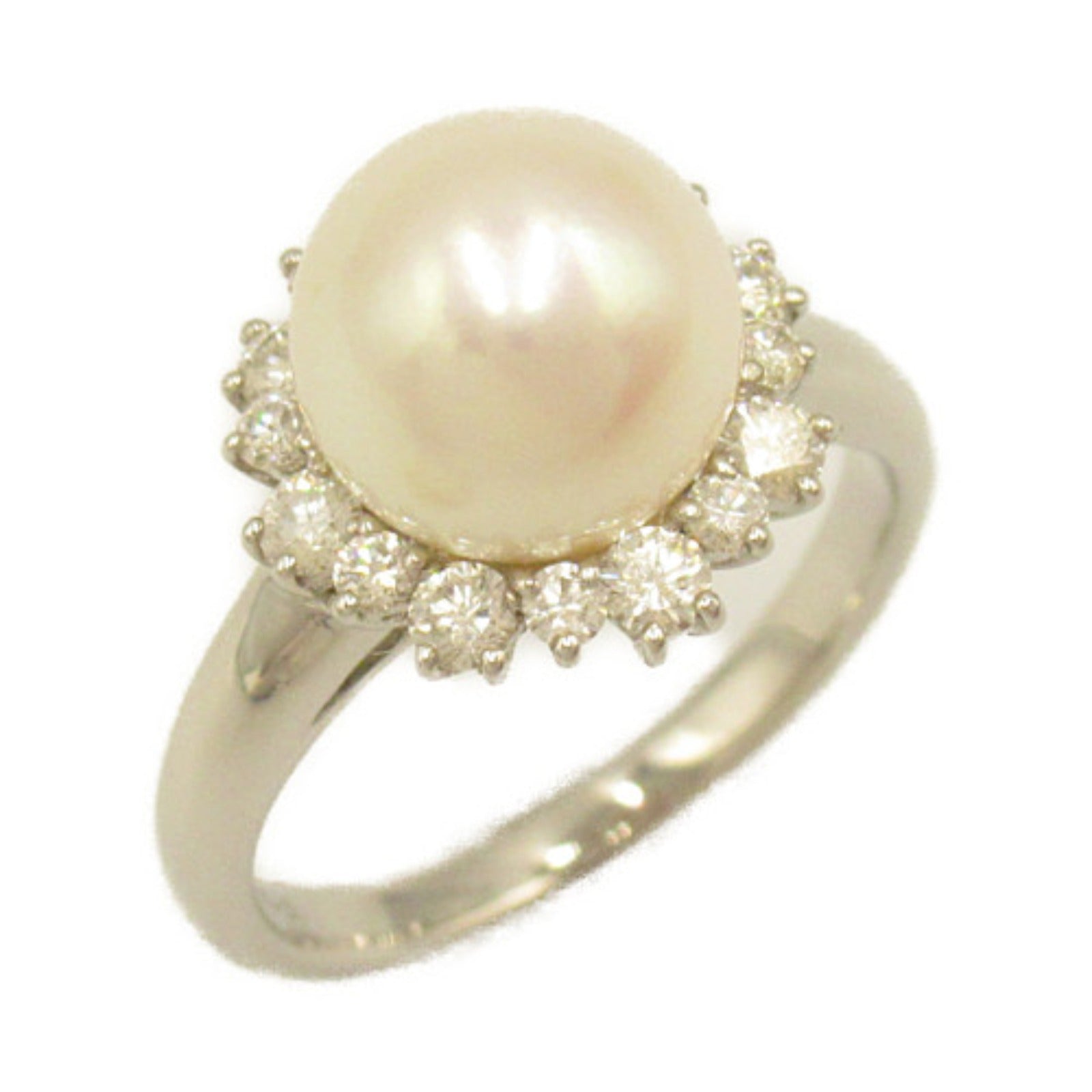 Platinum Diamond Pearl Ring Jewelry