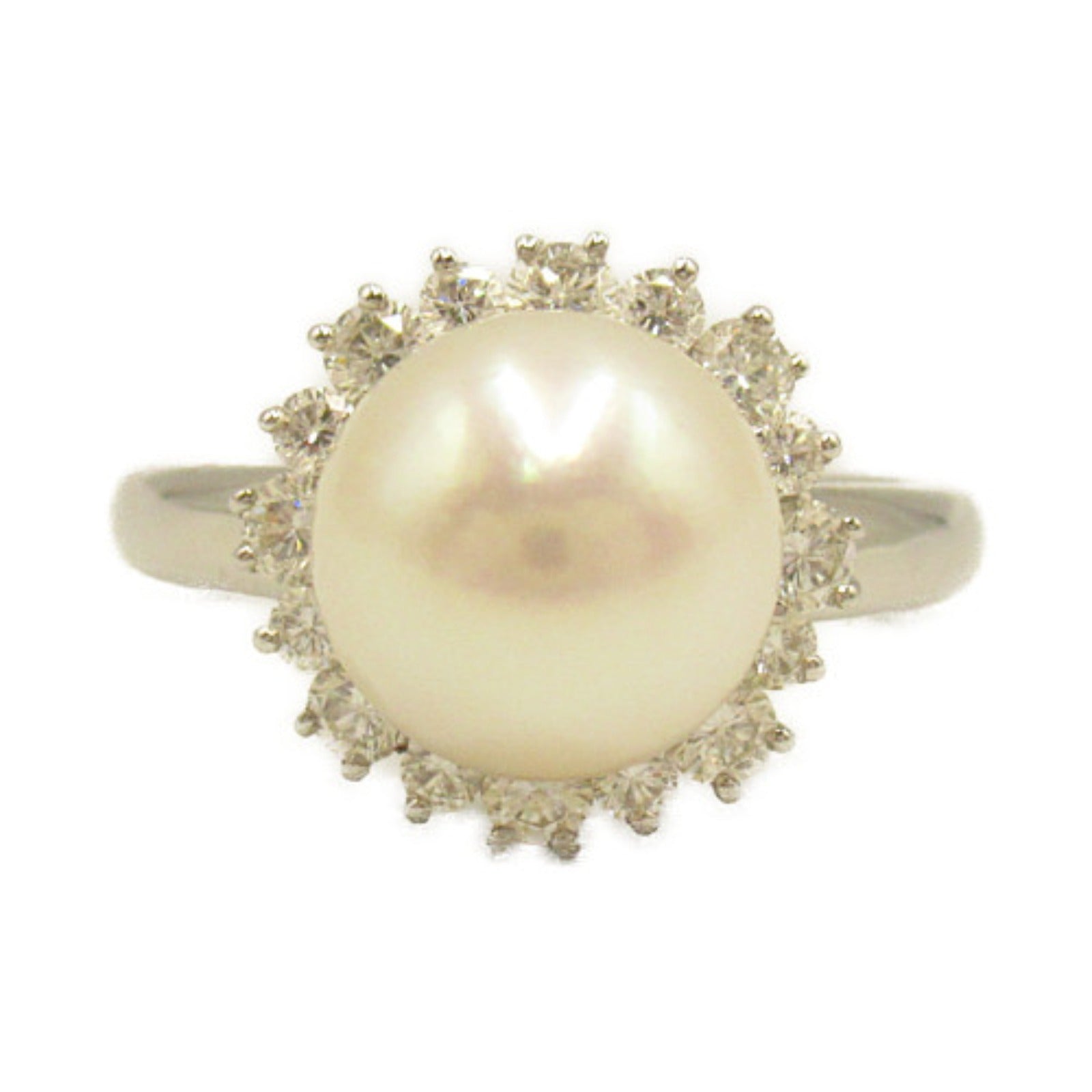 Platinum Diamond Pearl Ring Jewelry