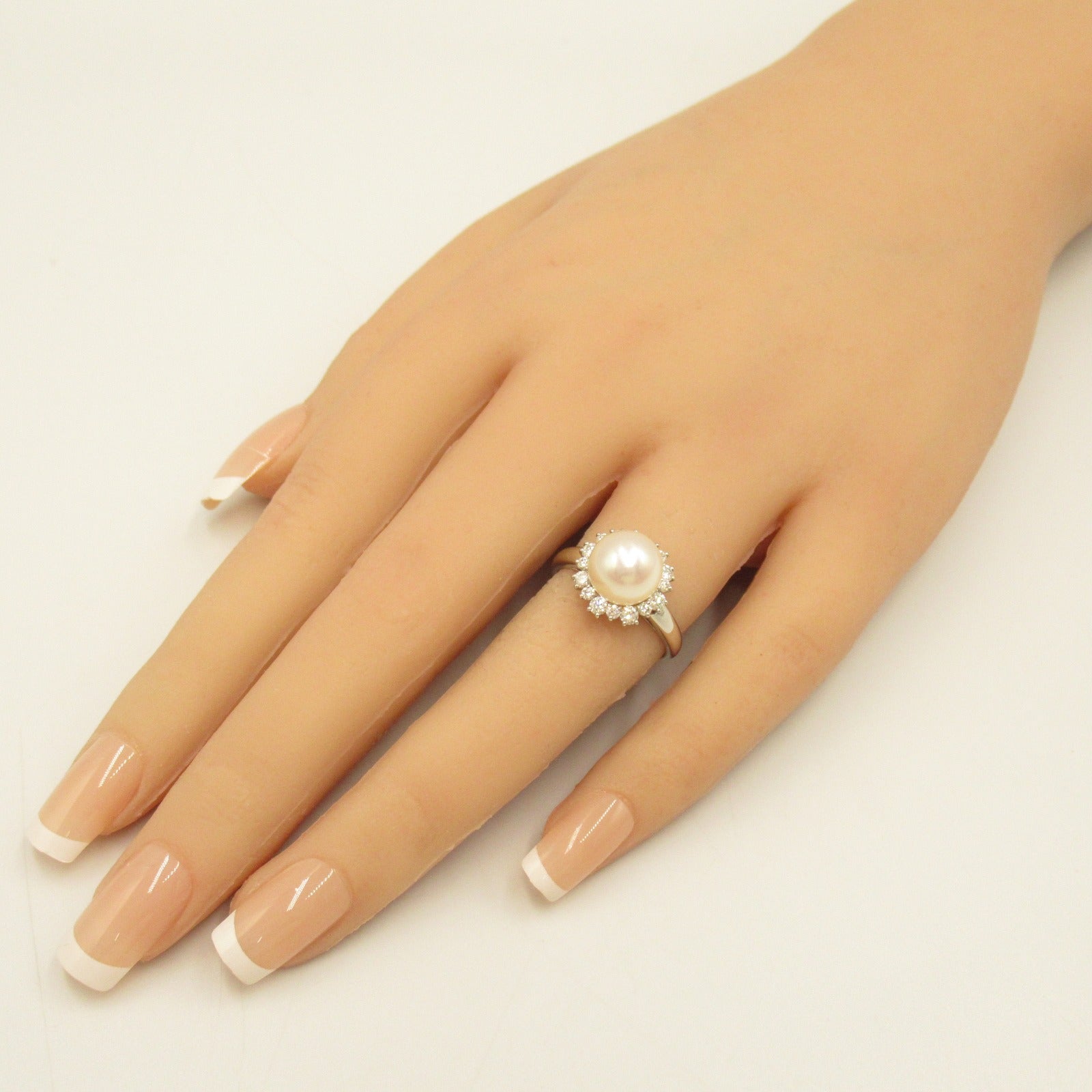 Platinum Diamond Pearl Ring Jewelry