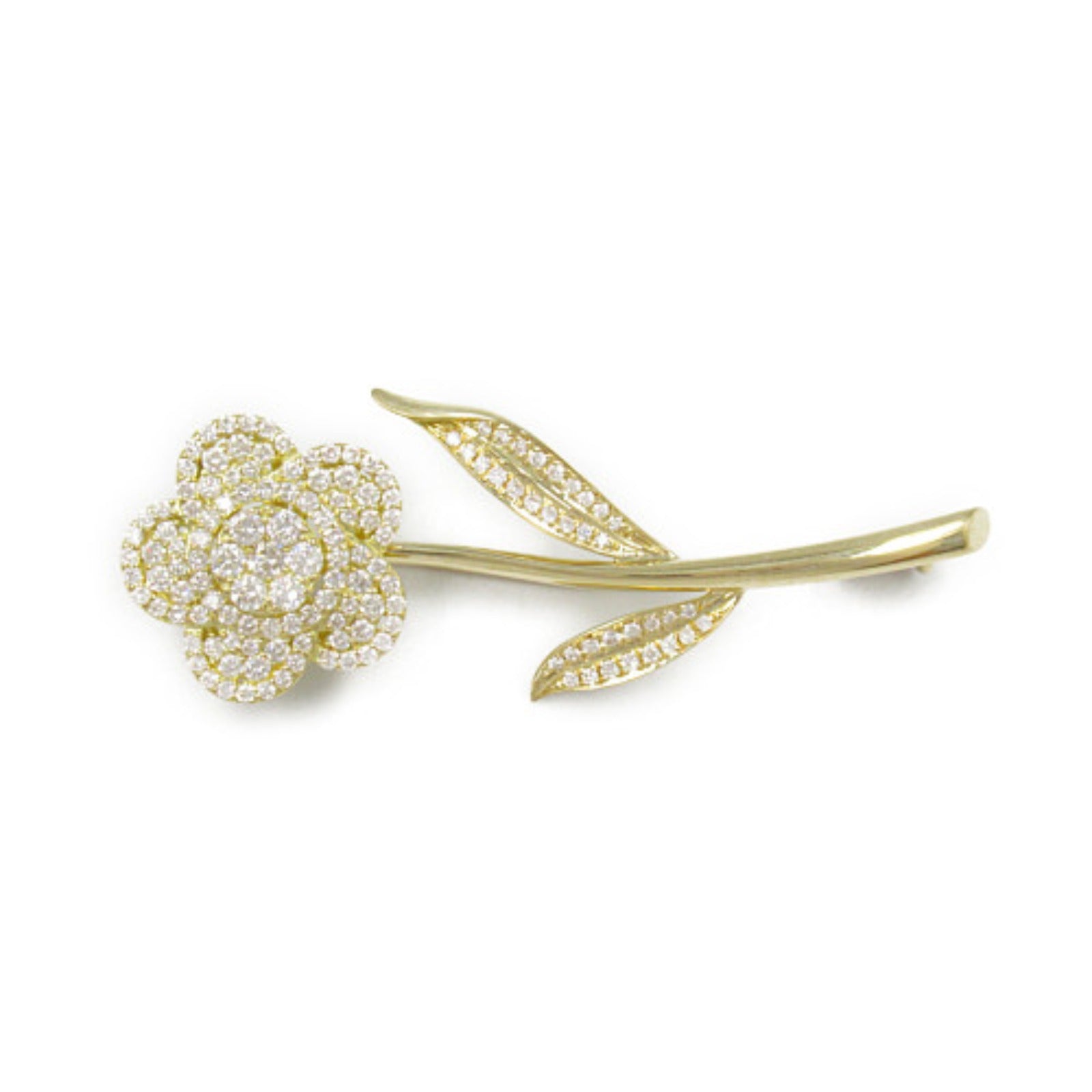 K18 Yellow Gold Diamond Brooch Jewelry