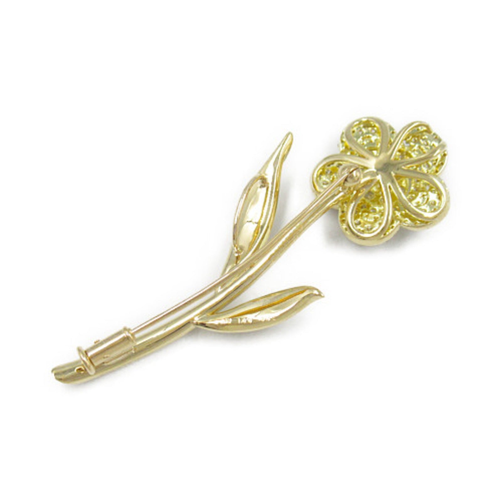 K18 Yellow Gold Diamond Brooch Jewelry