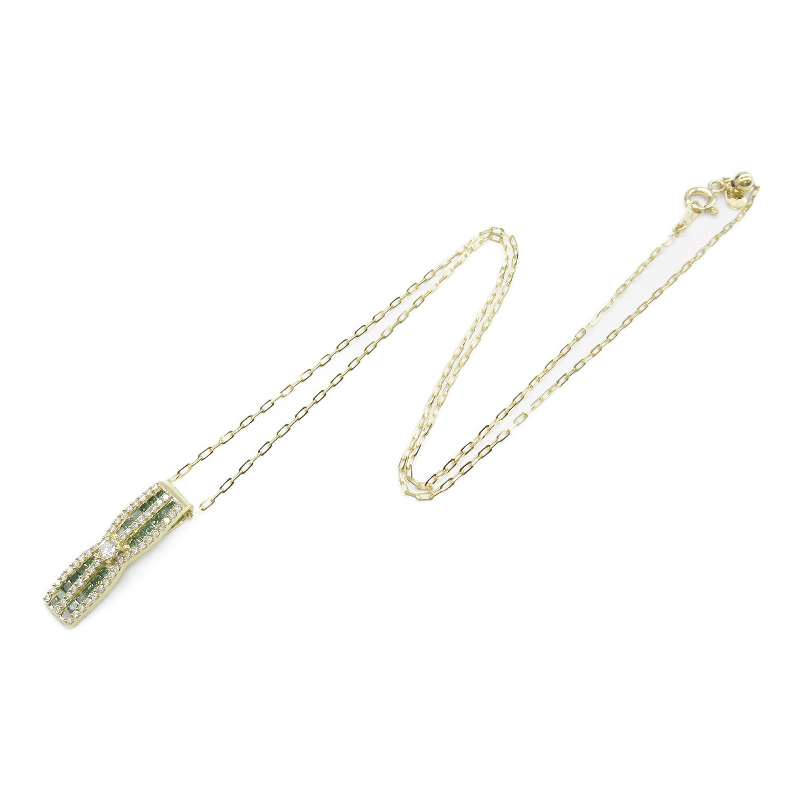 K18 Gold Tourmaline Diamond Necklace