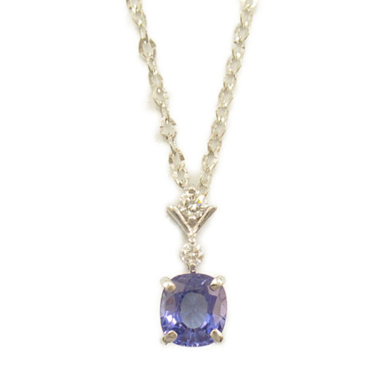 Tanzanite Diamond Necklace K18WG White Gold