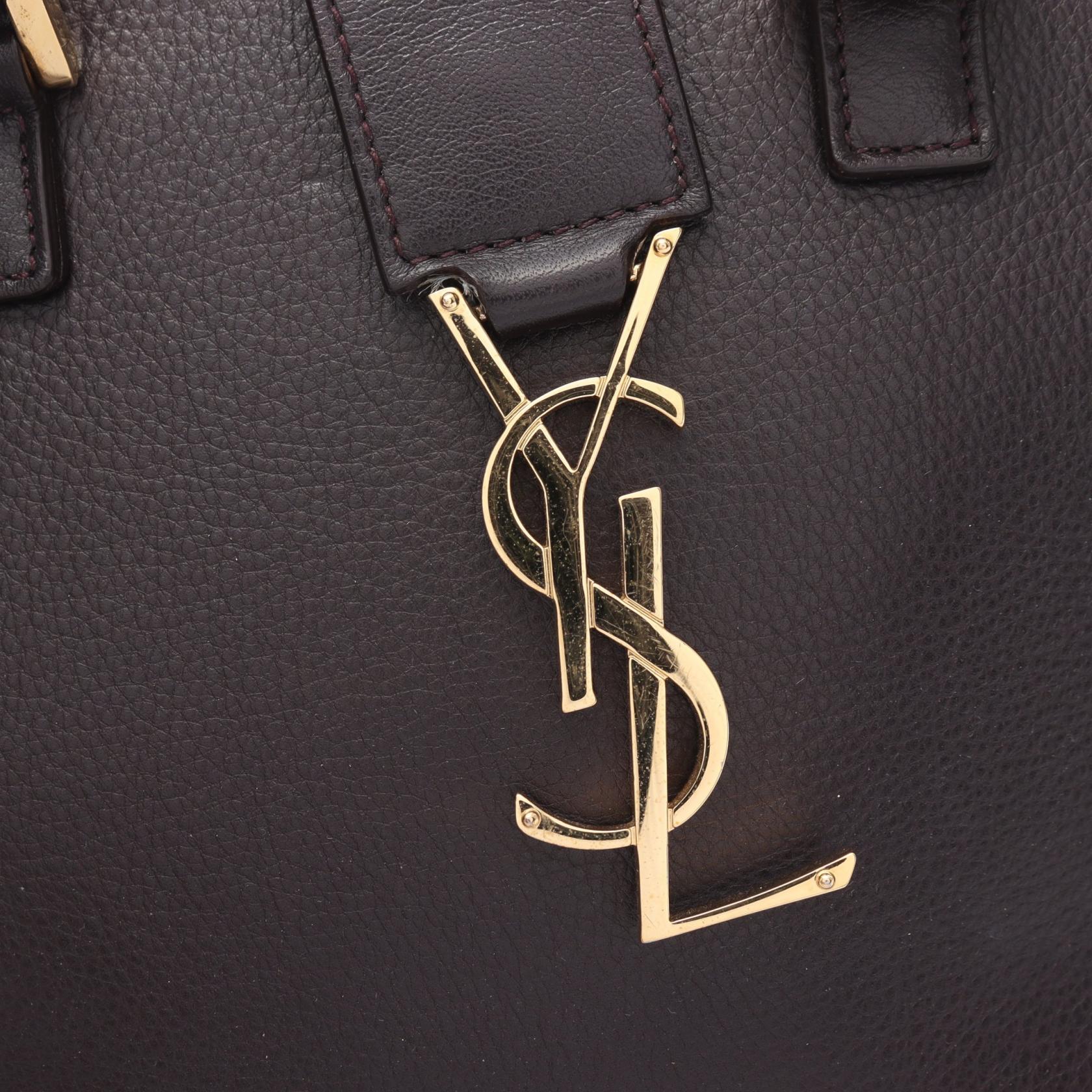 YSL Baby Monogram Cabas Leather Handbag