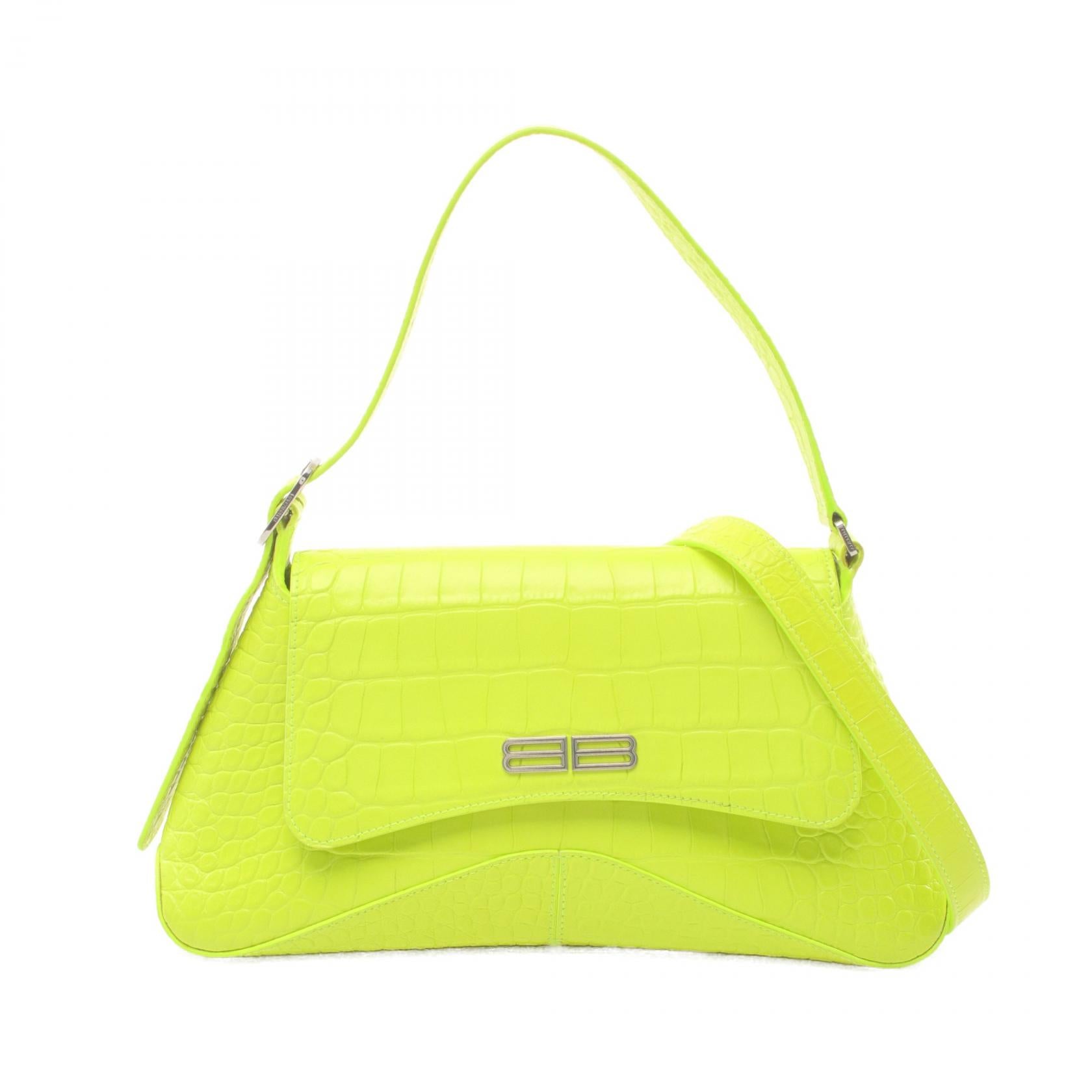 Balenciaga Leather Shoulder Bag Green