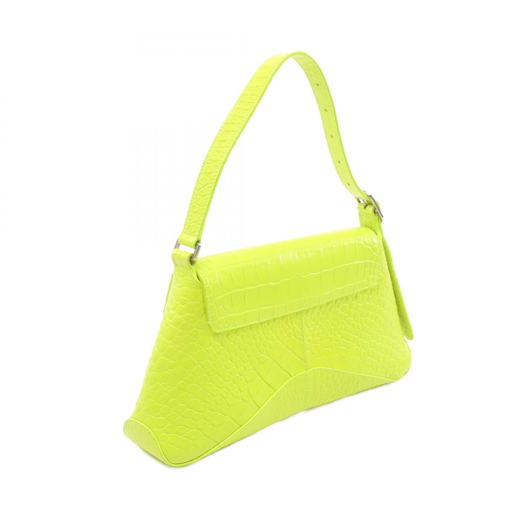 Balenciaga Leather Shoulder Bag Green