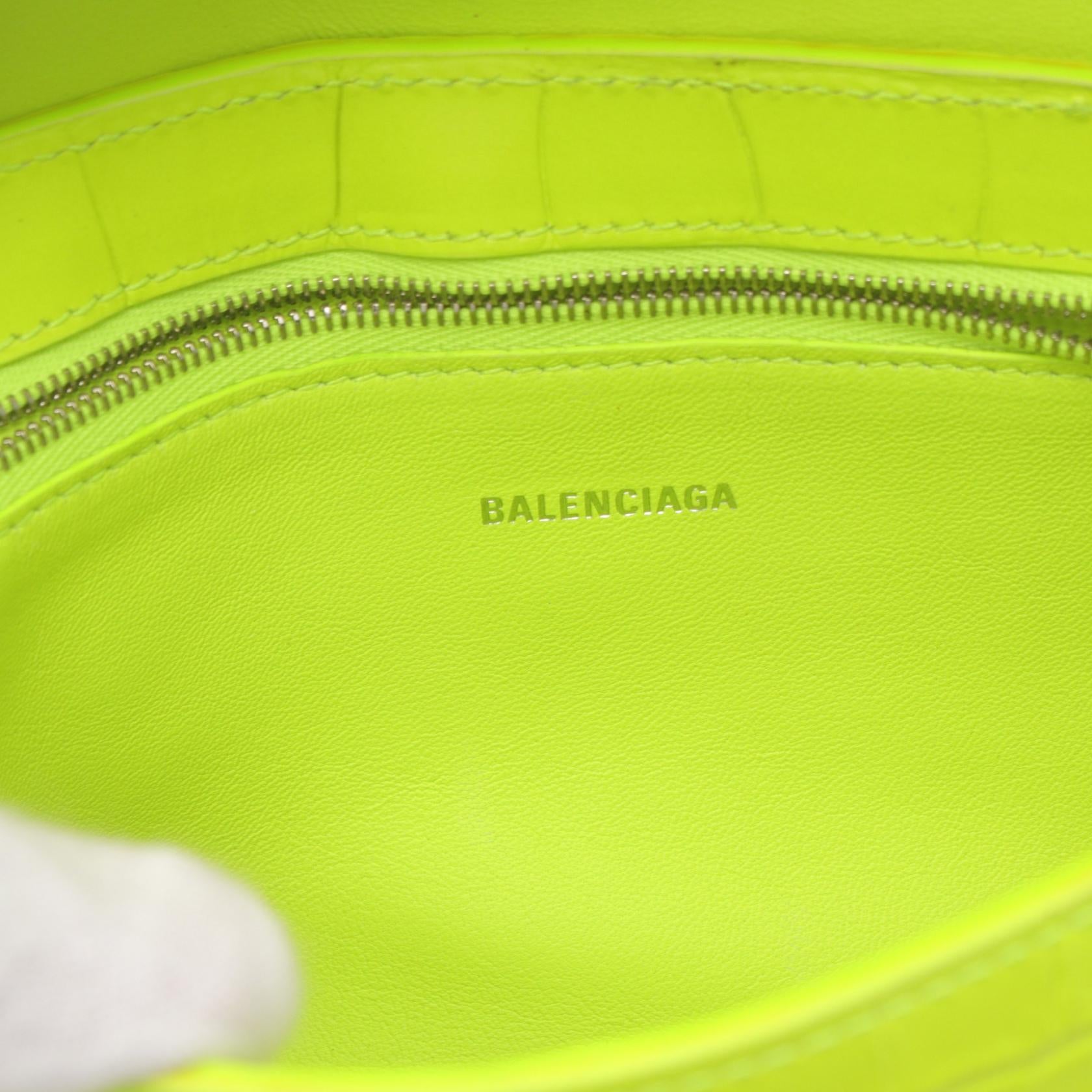 Balenciaga Leather Shoulder Bag Green