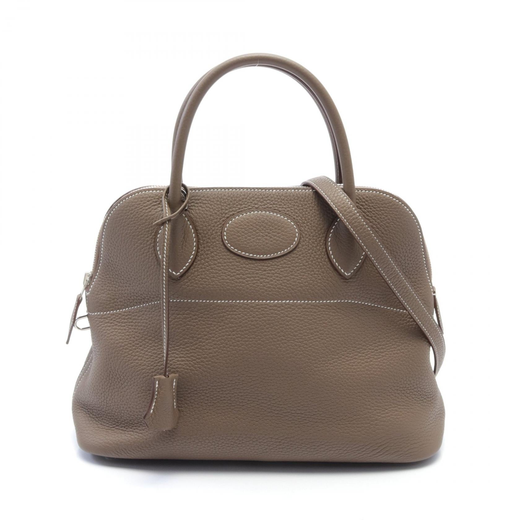 Hermes Bolide 31 Etoupe Handbag Beige