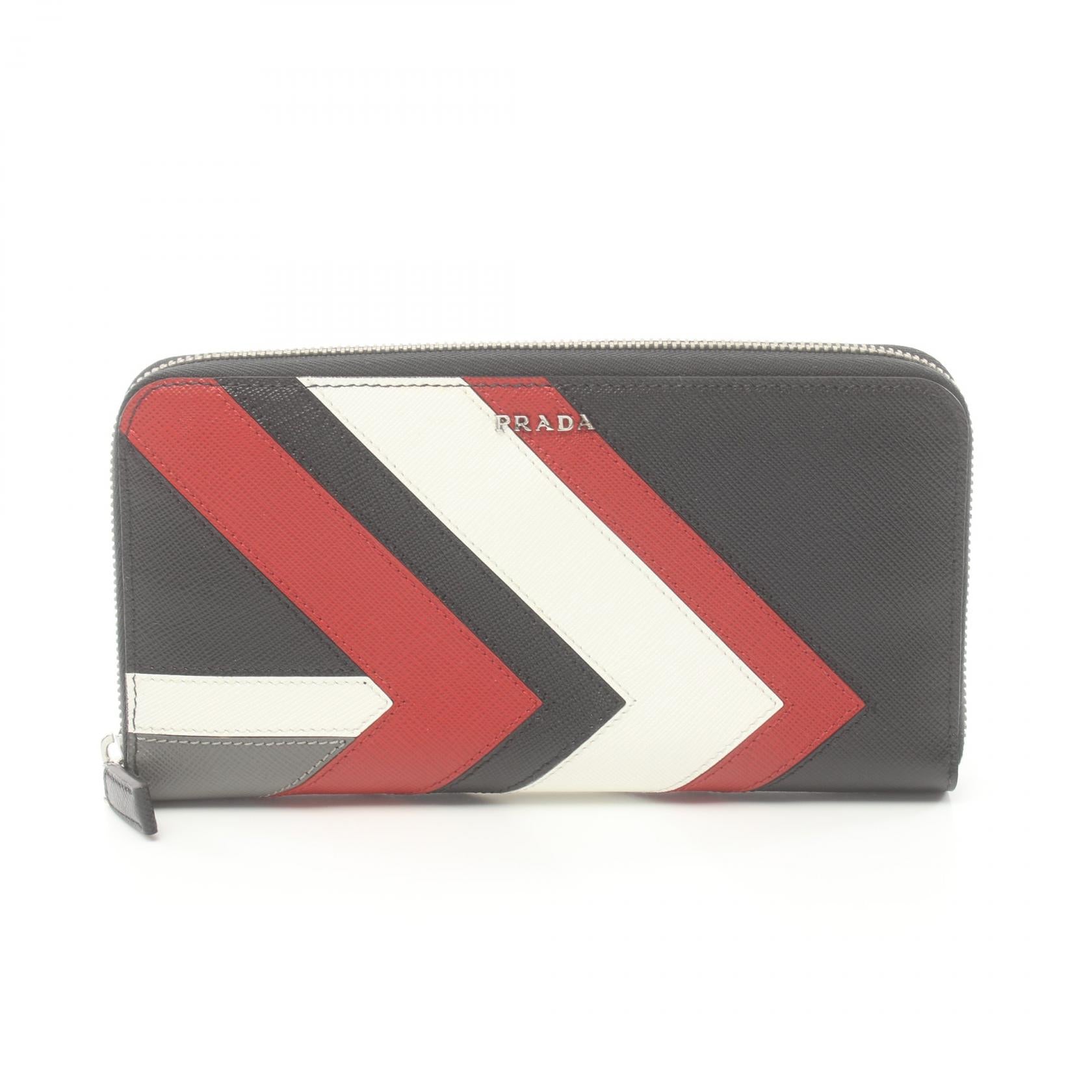 Prada Saffiano Leather Round Wallet Black