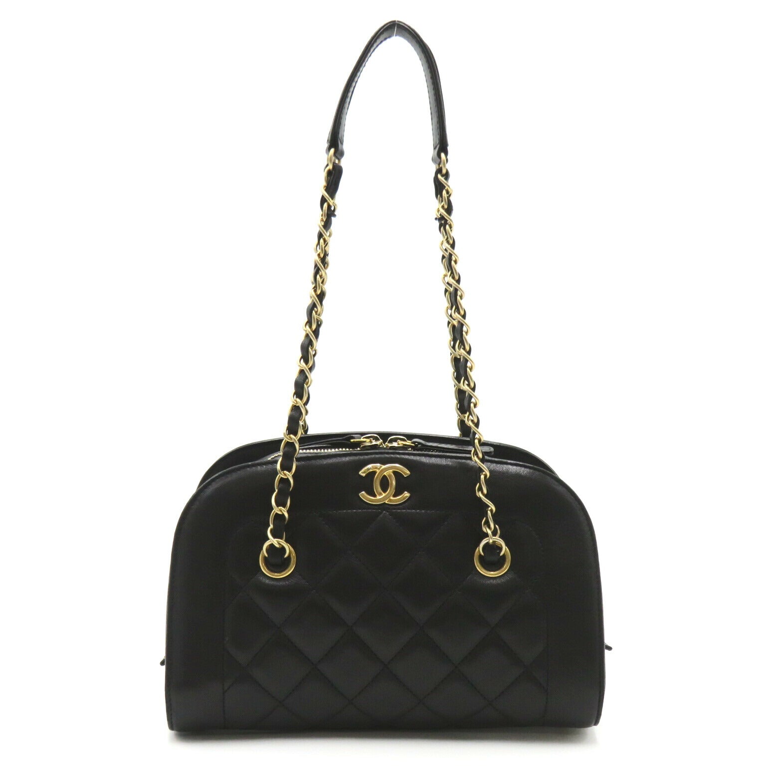 Chanel Lambskin Chain Shoulder Bag Black