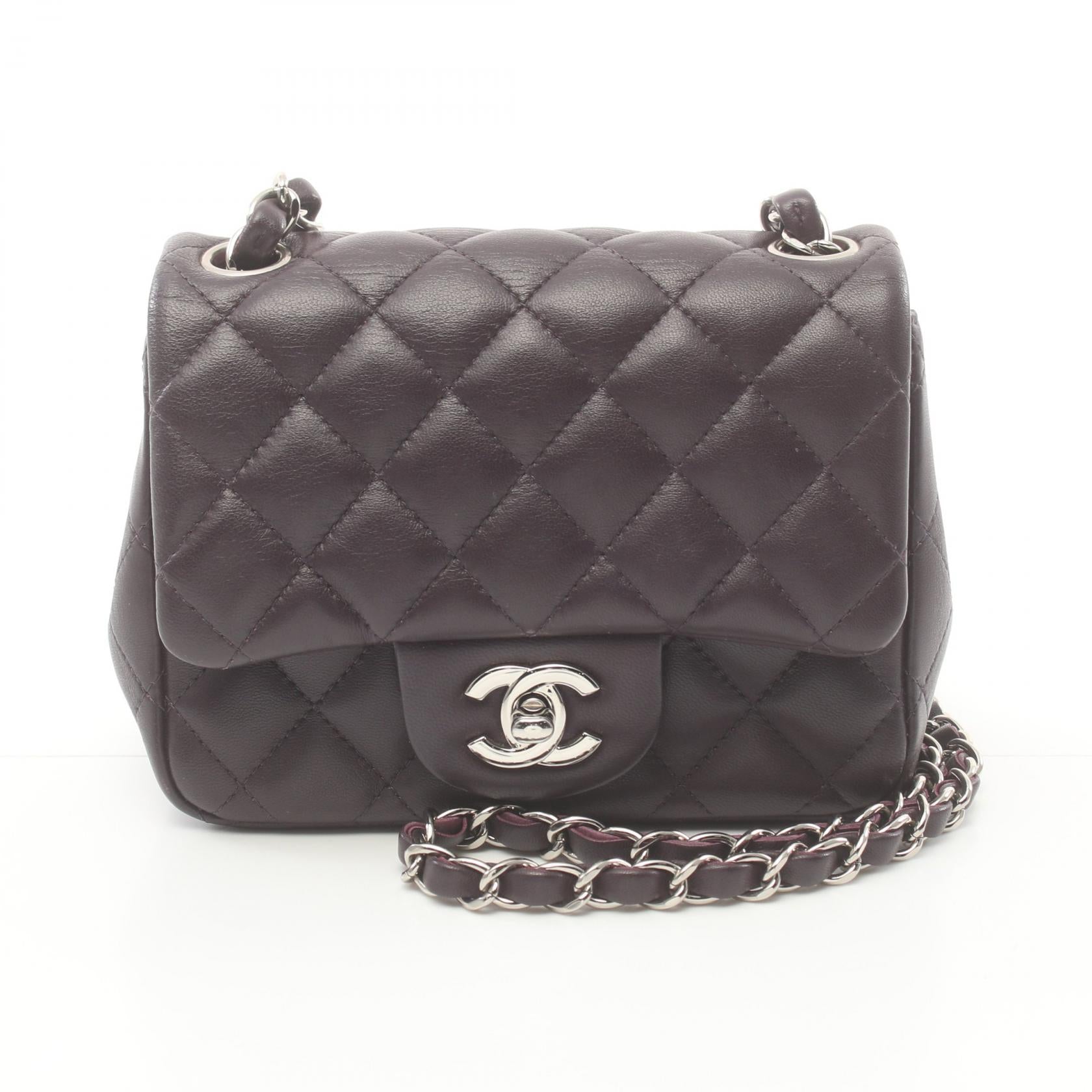 Chanel Mini Matelasse Shoulder Bag Purple