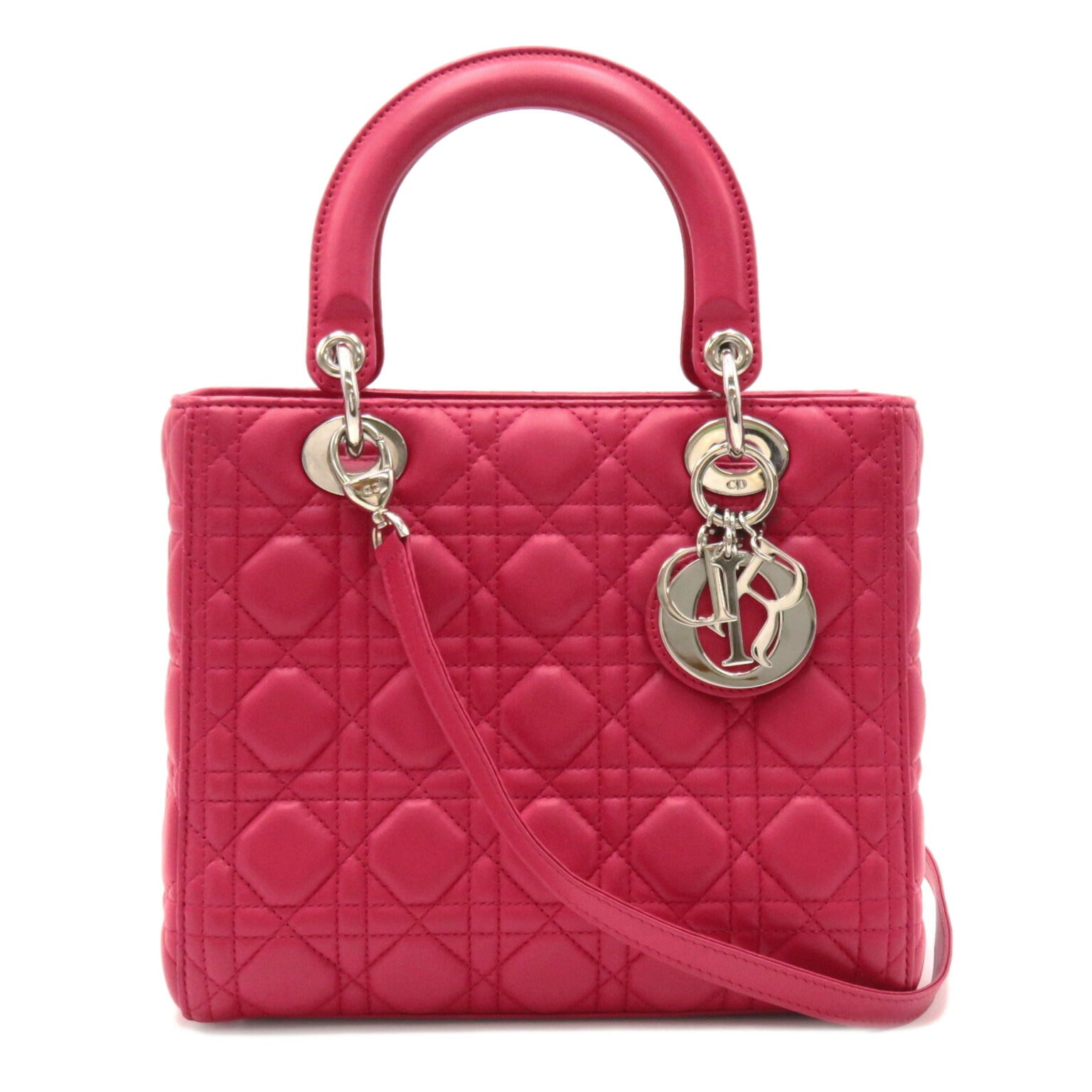 Dior Lady Dior Cannage 2Way Tote Bag Red