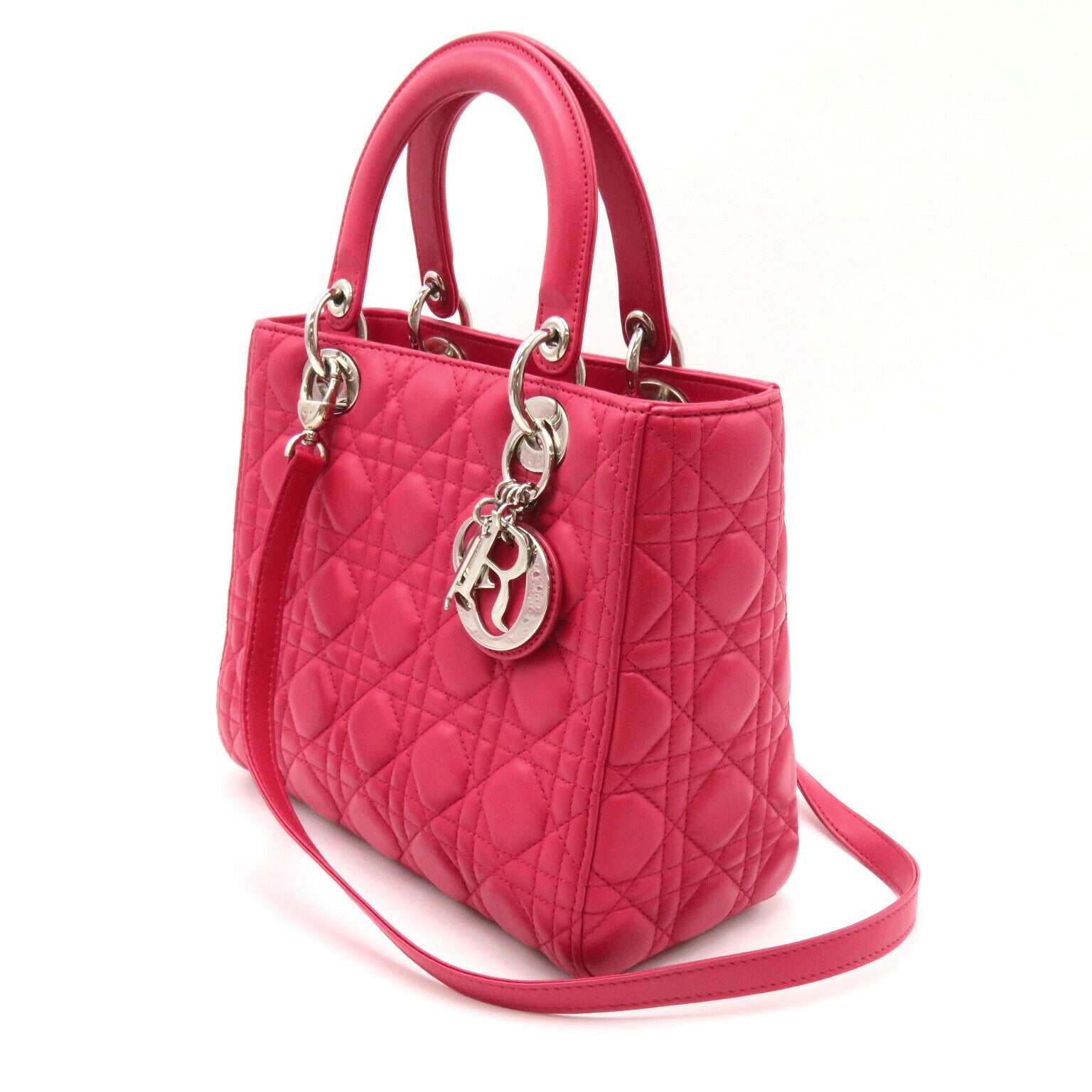 Dior Lady Dior Cannage 2Way Tote Bag Red