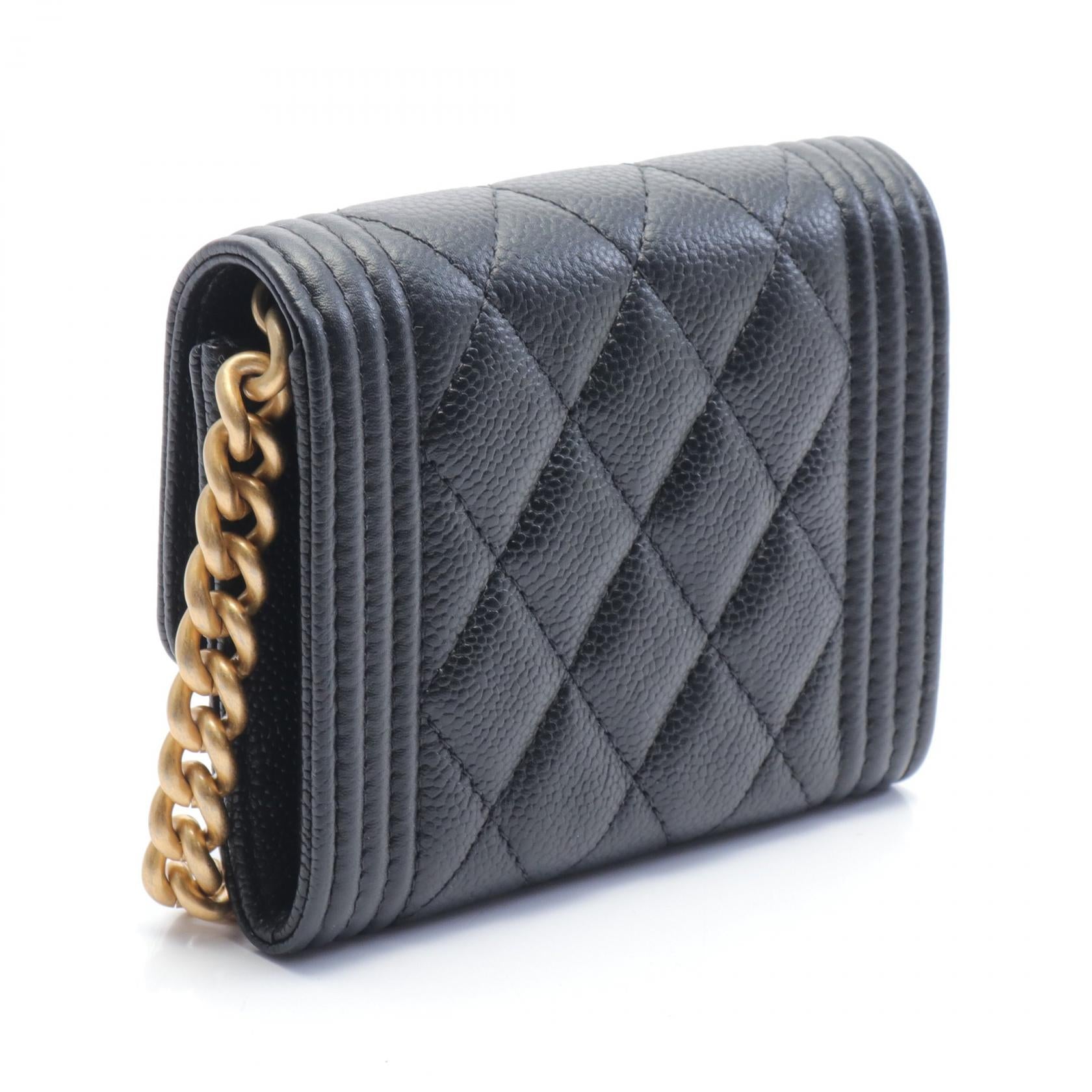 Chanel Boy Caviar Shoulder Bag Black